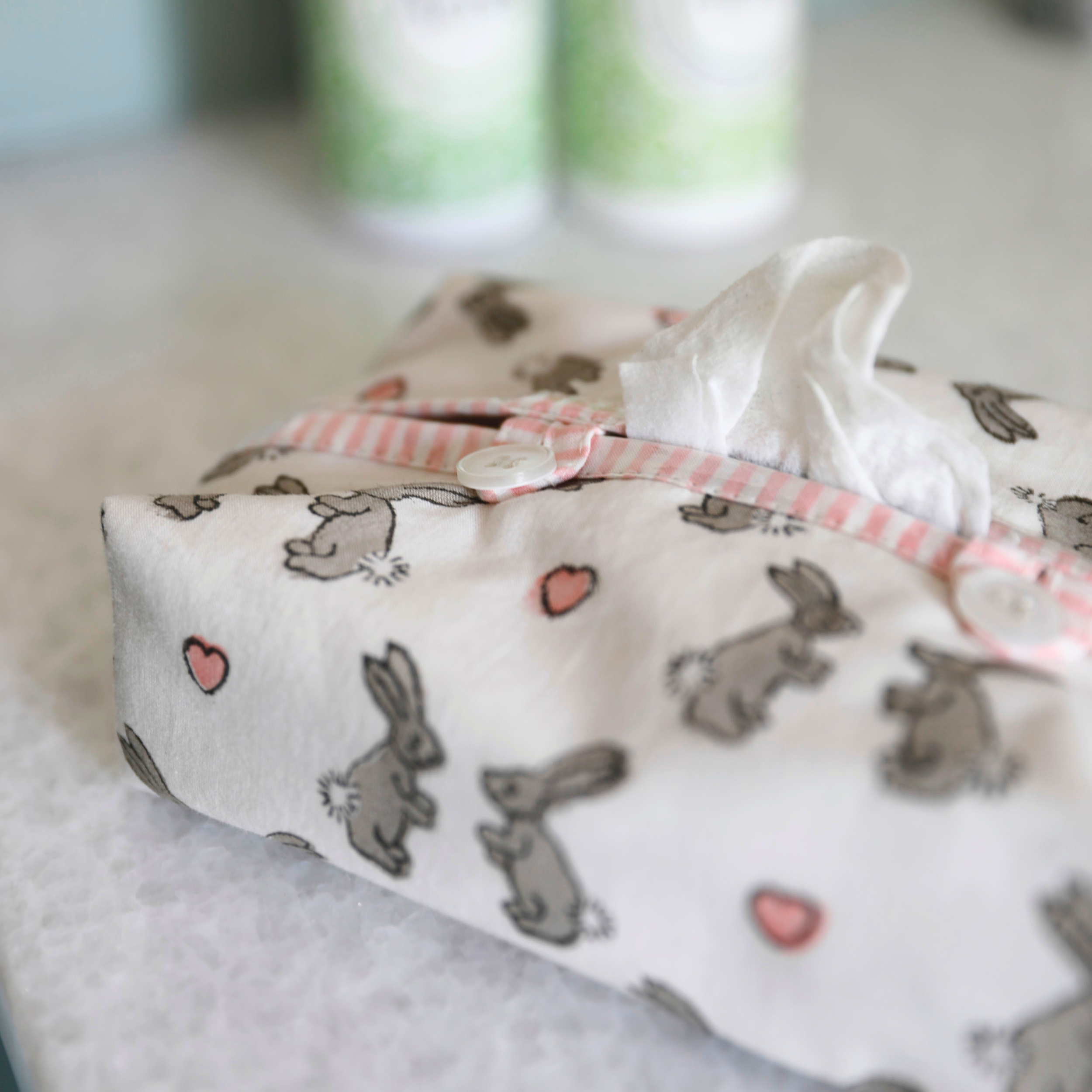 Pink Bunny Baby Wipe Cover