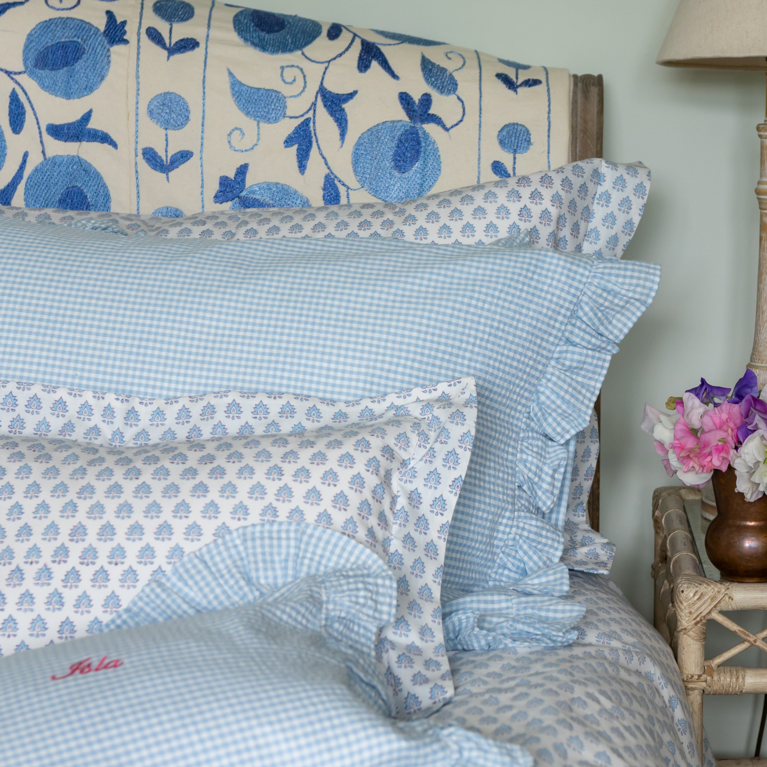 Blue Pomily Baby Boudoir Pillowcase