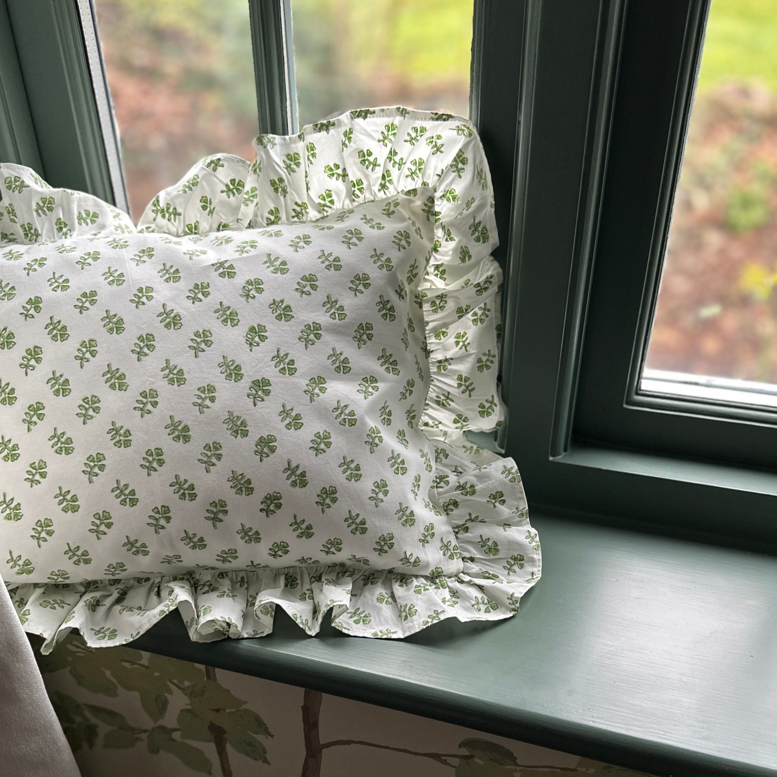 Green Ditsy Baby Boudoir Pillowcase