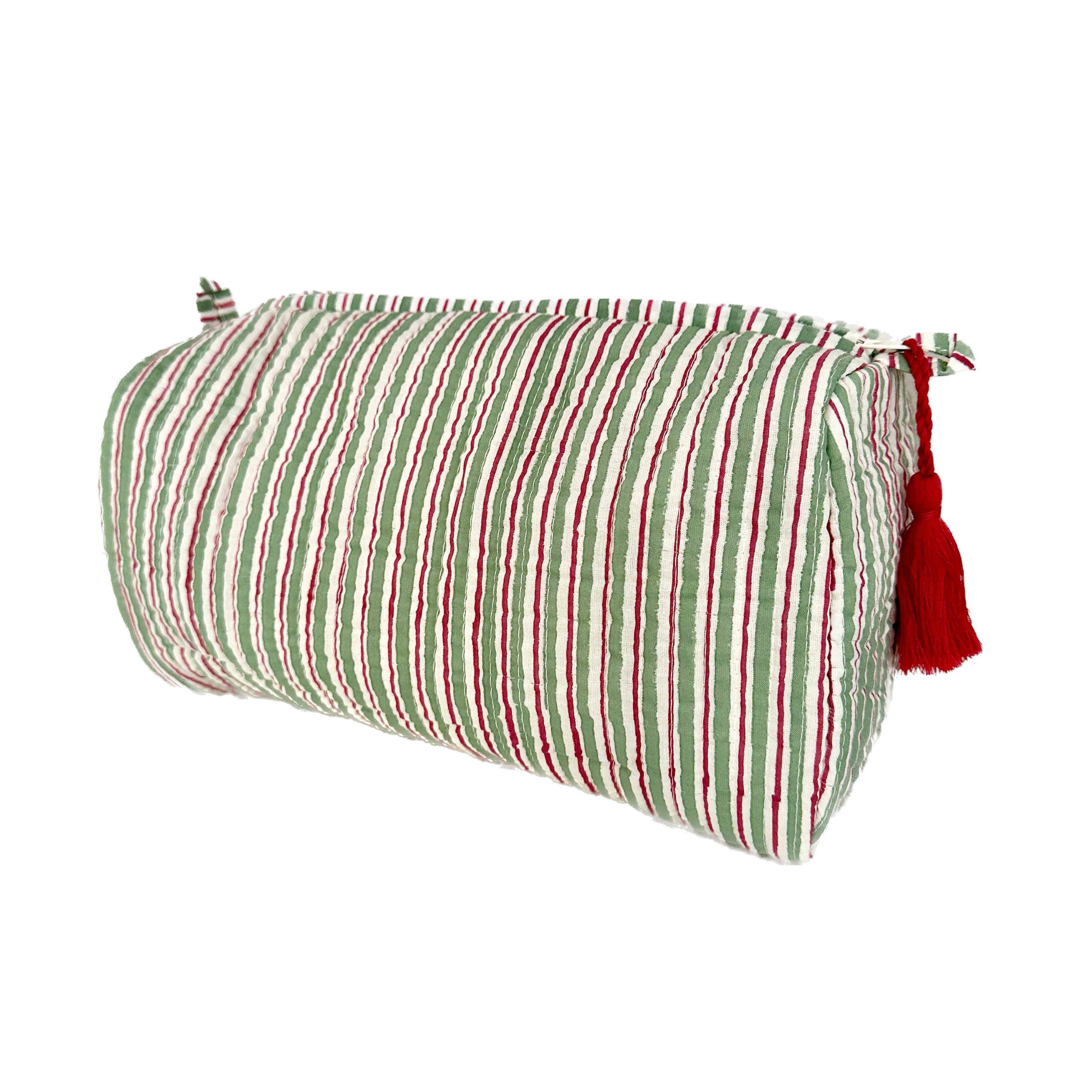 Green Stripe Wash Bag
