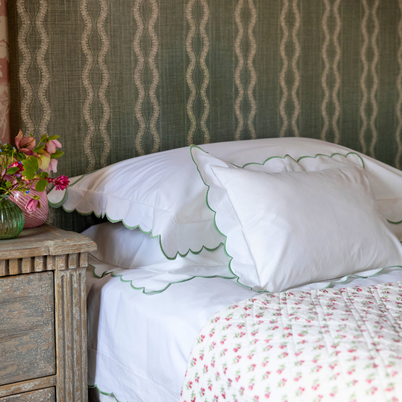 Sage Green Scallop Baby / Boudoir Pillowcase