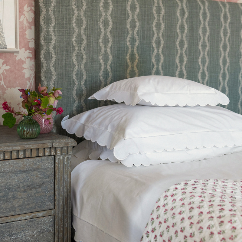 White Scallop Duvet Cover