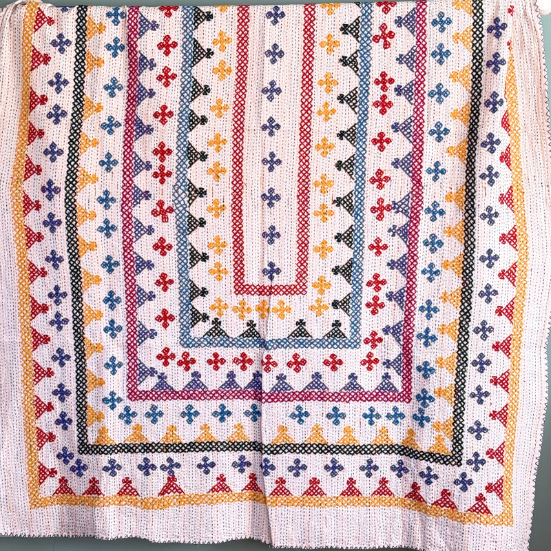 SINGLE KANTHA - YELLOW, RED, PURPLE. GREEN, TEAL