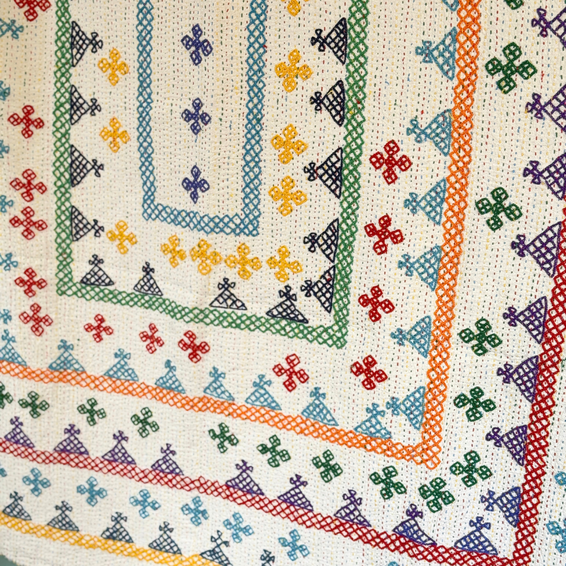 SINGLE KANTHA - YELLOW, GREY BLUE, TEAL, RED, PURPLE, GREEN