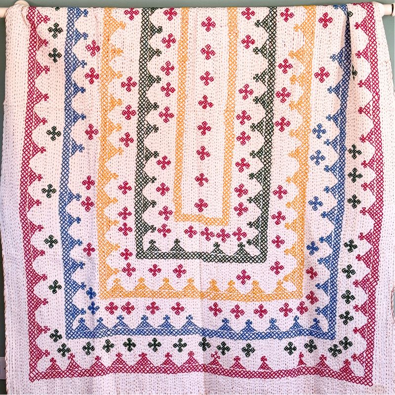 SINGLE KANTHA - PINK, GREEN, BLUE, YELLOW