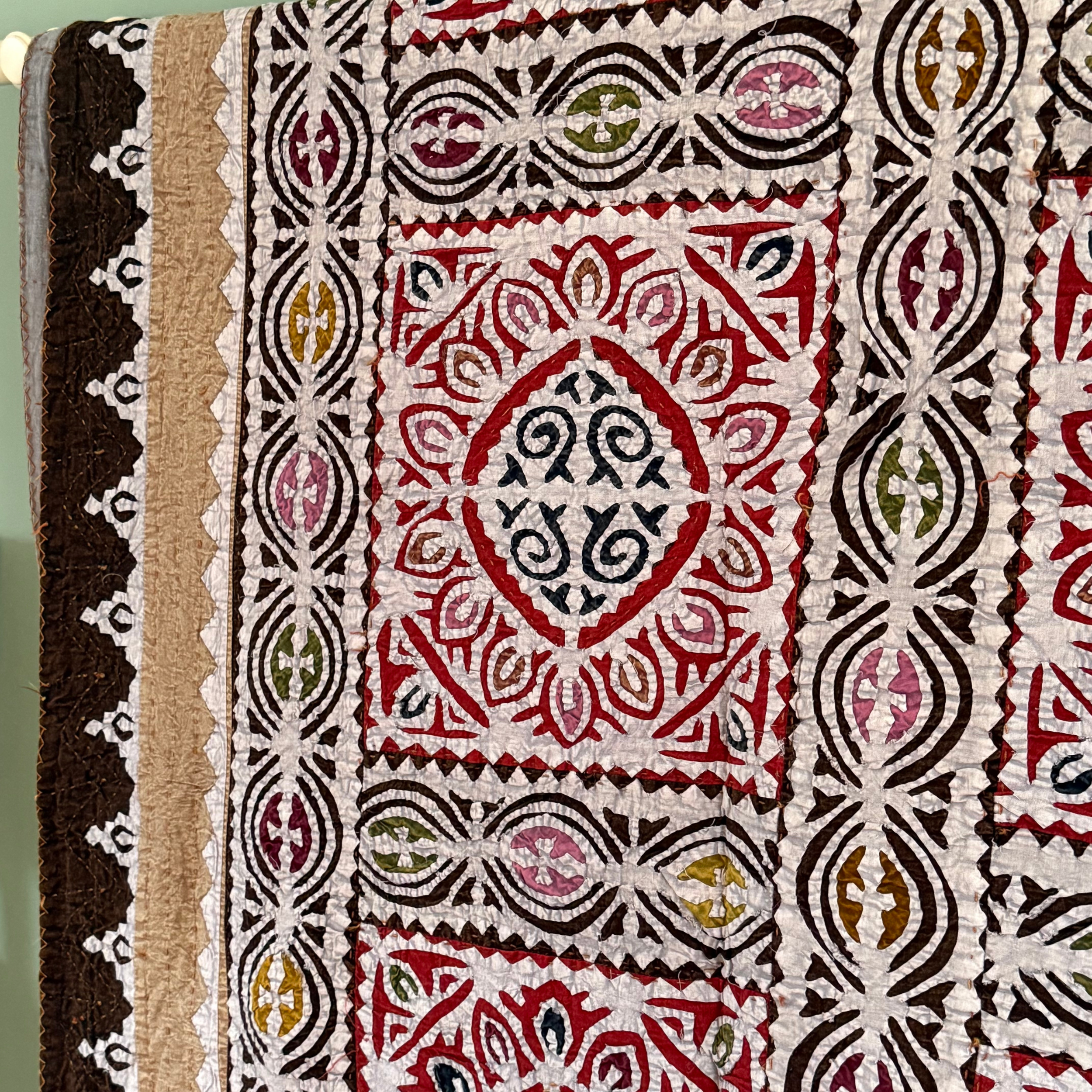 Coloured Cutwork Bedspreads - Red, Sage, Brown, Taupe