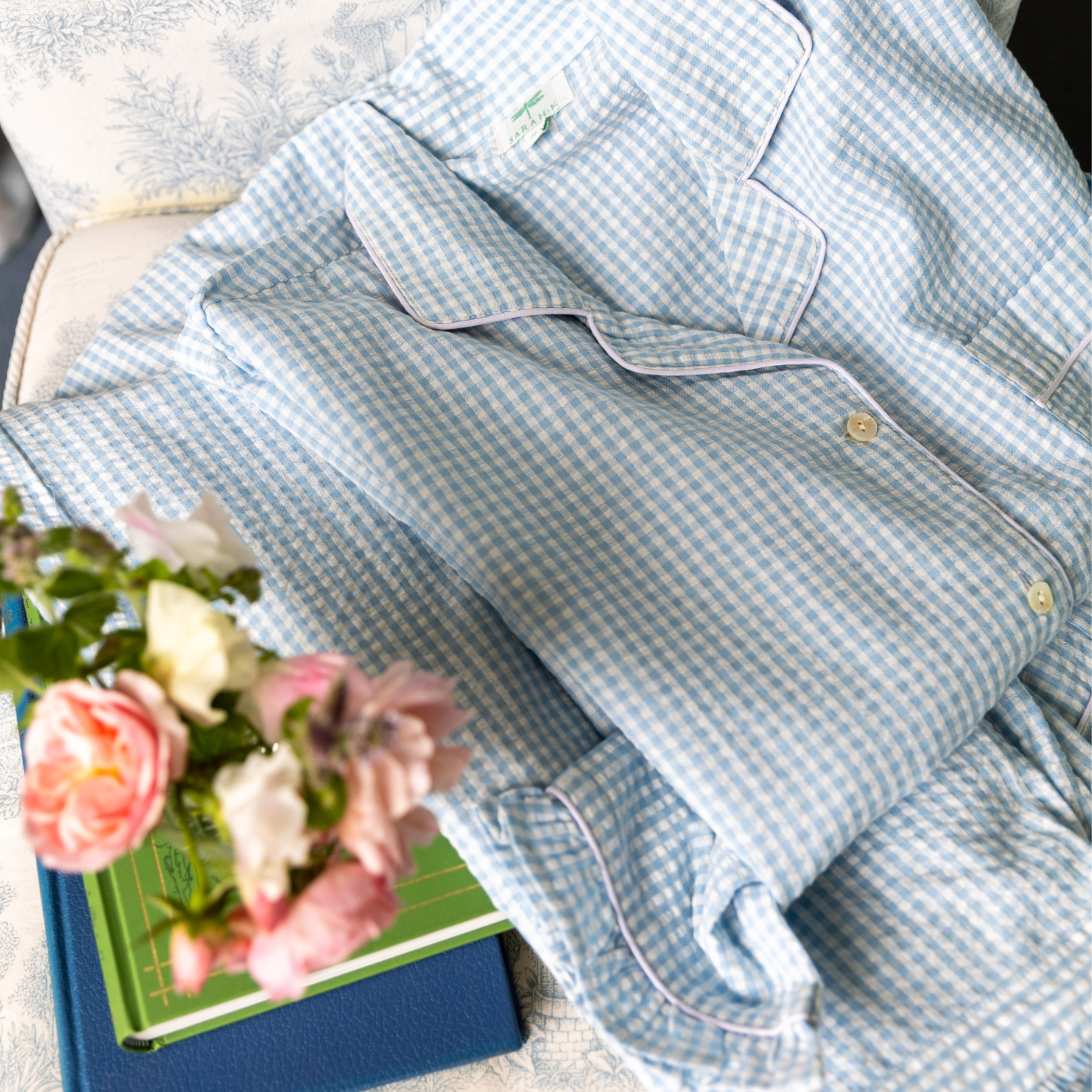 Women's Blue Gingham Pyjamas