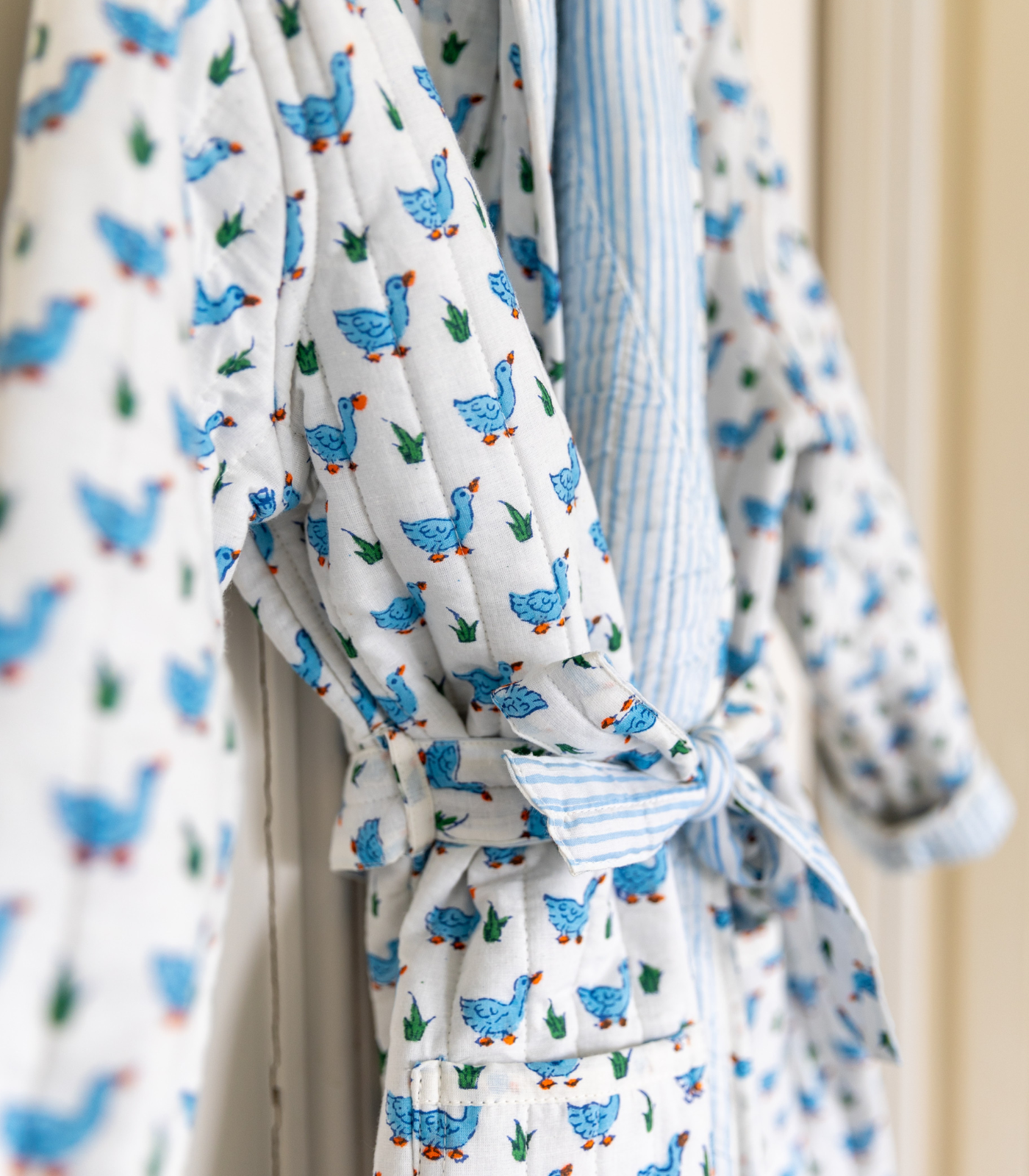Blue Duck Quilted Dressing Gown for children