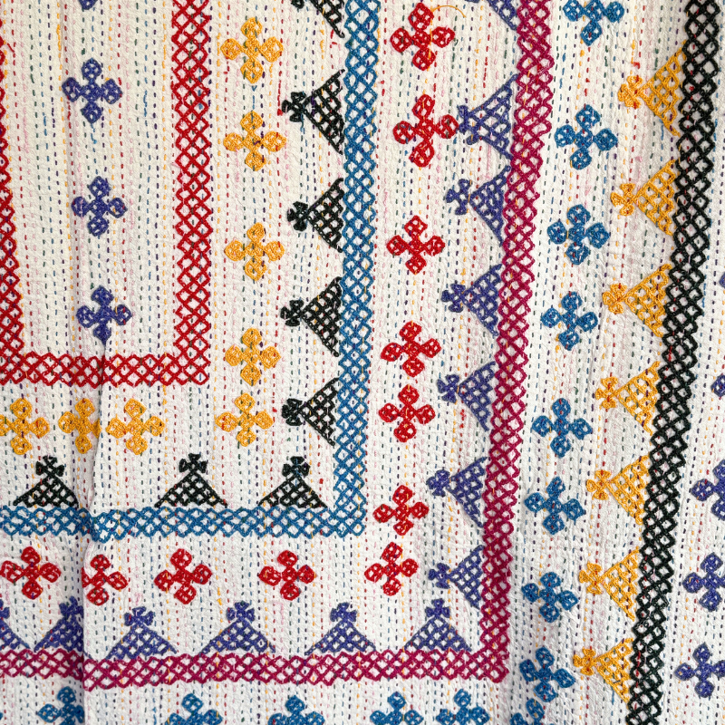 SINGLE KANTHA - YELLOW, RED, PURPLE. GREEN, TEAL