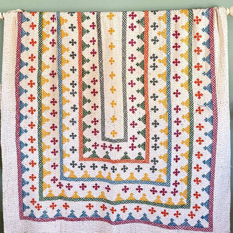 SINGLE KANTHA - PINK, BLUE, YELLOW, GREEN