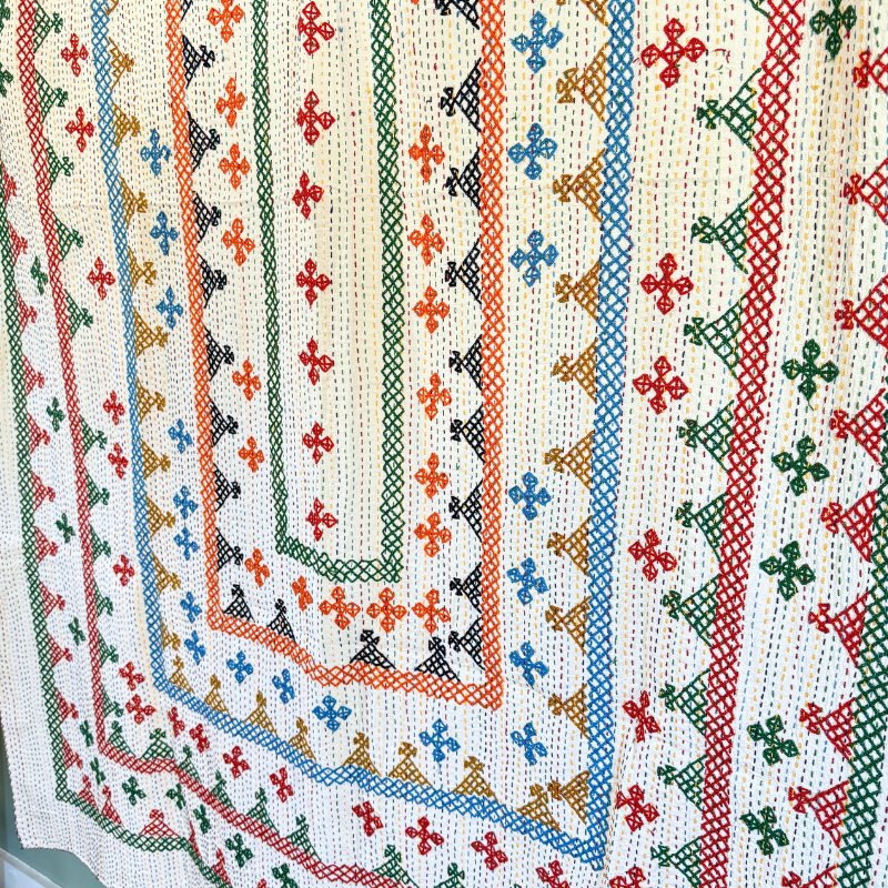 SINGLE KANTHA - GREEN, RED, BLUE, GOLD, ORANGE, NAVY