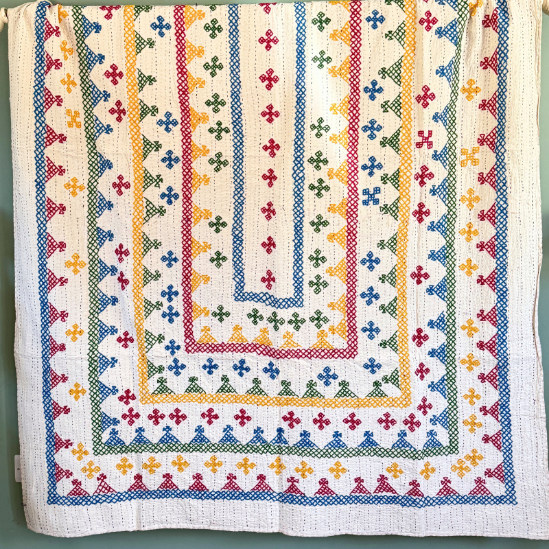 SINGLE KANTHA - BLUE, PINK, YELLOW, GREEN,