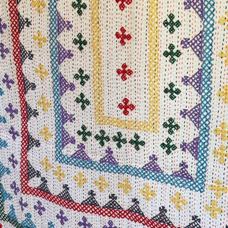 SINGLE KANTHA - GREY, YELLOW, RED, GREEN, TEAL, PURPLE
