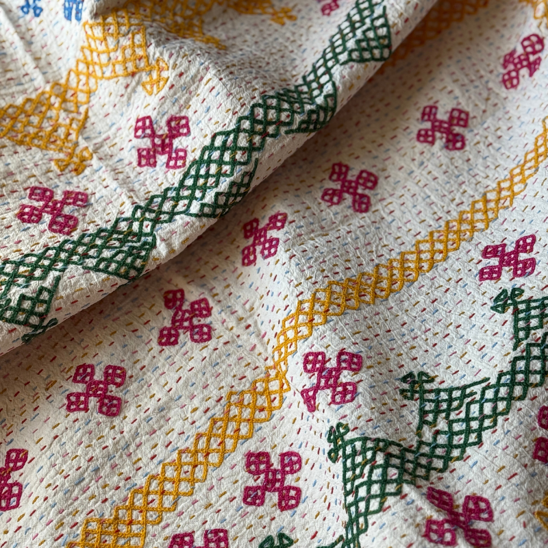 SINGLE KANTHA - PINK, GREEN, BLUE, YELLOW