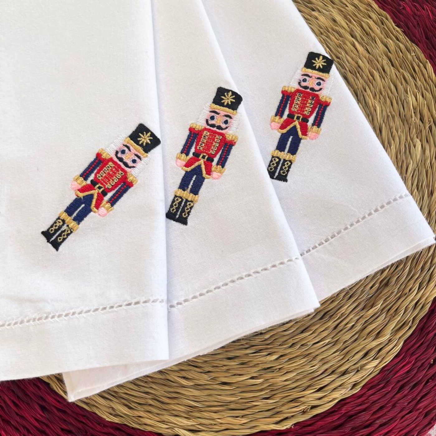 Nutcracker embroidered napkins