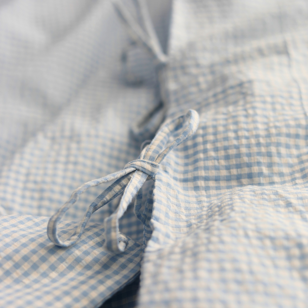 Blue Gingham Cot Bed Duvet Cover