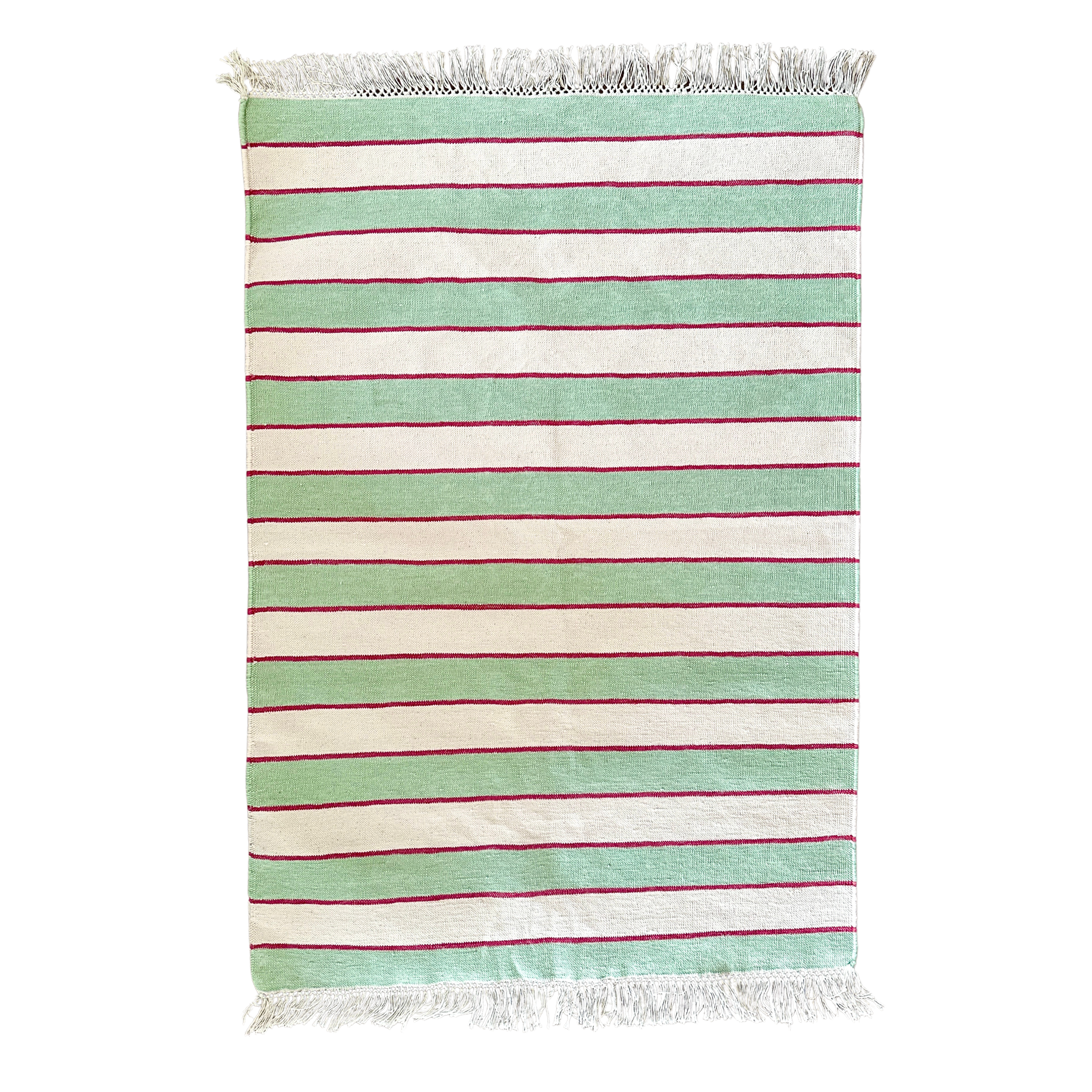 Green and Red Stripe Rug