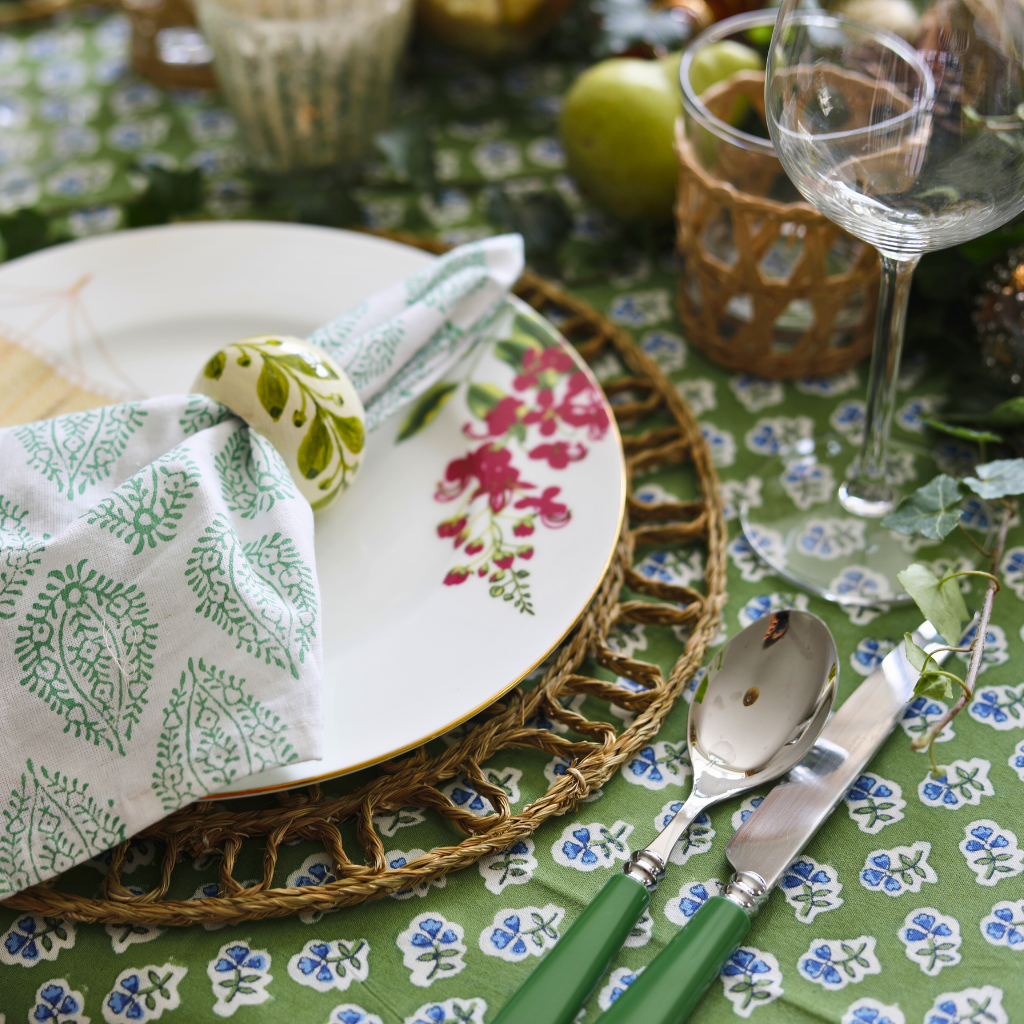 Apple Green Ditsy Tablecloth
