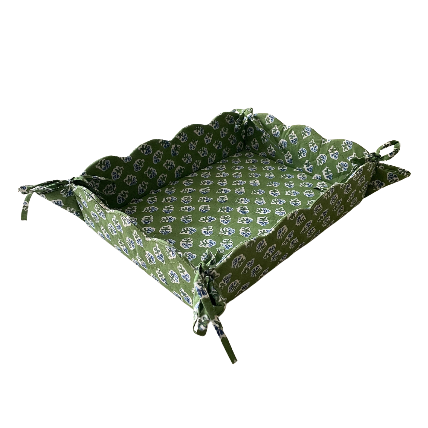 Apple Green Ditsy Scallop Tray