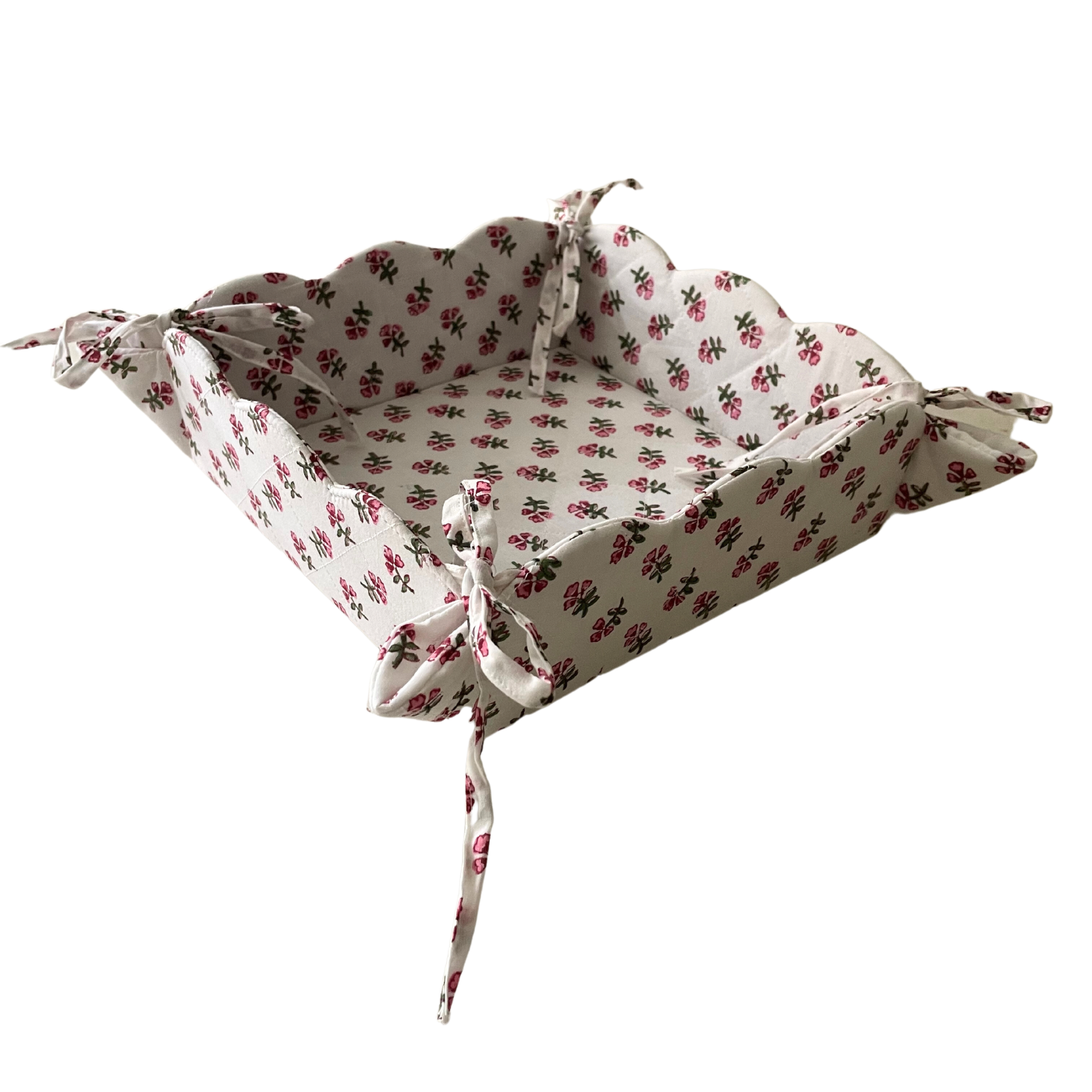 Pink Ditsy Scallop Tray