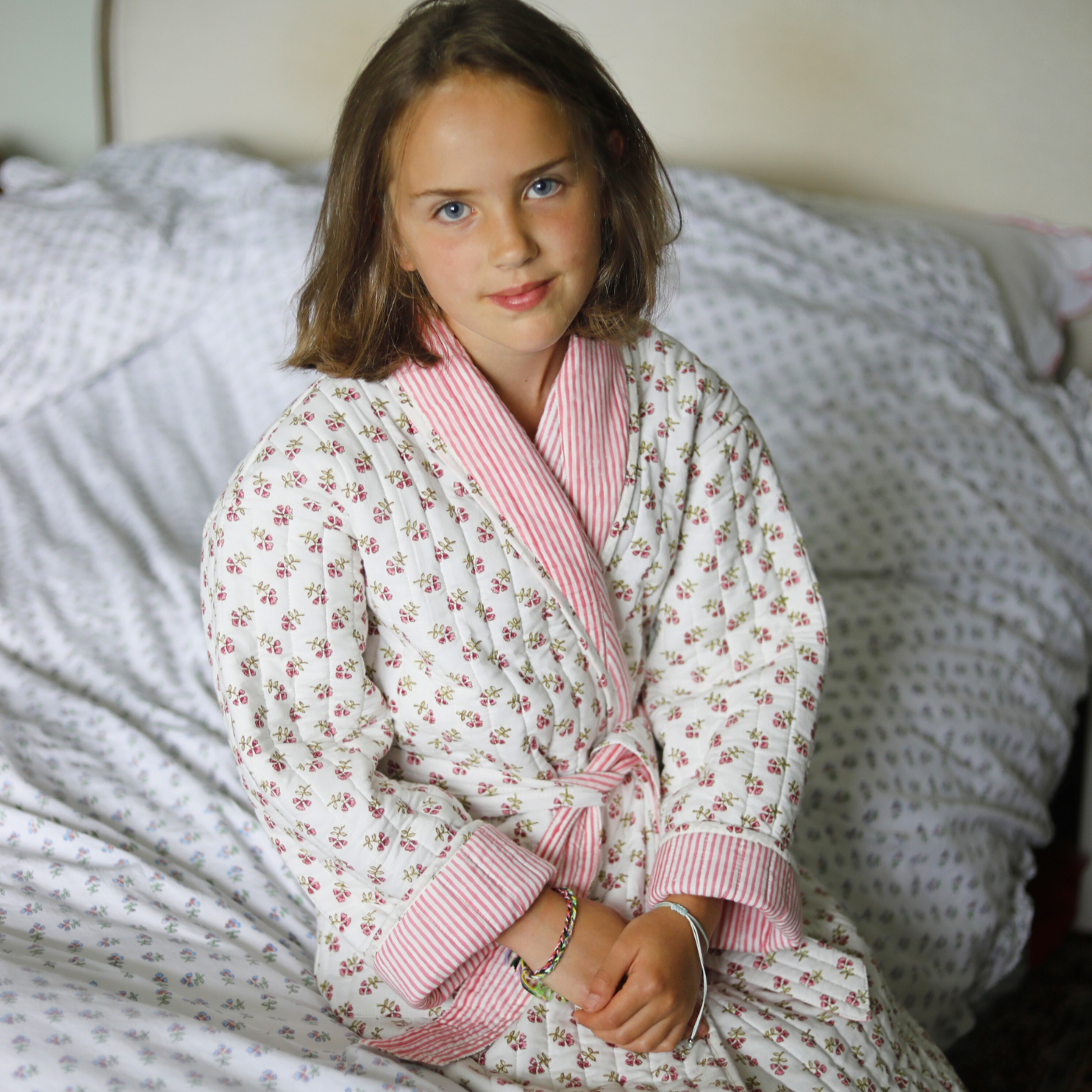 childrens pink dressing gown F&F Girls Brushed Fleece Hooded Dressing Gown in Pink