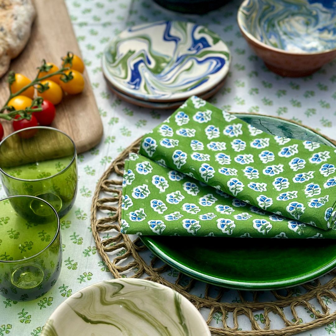 Apple Green Ditsy Napkin - Set of 4