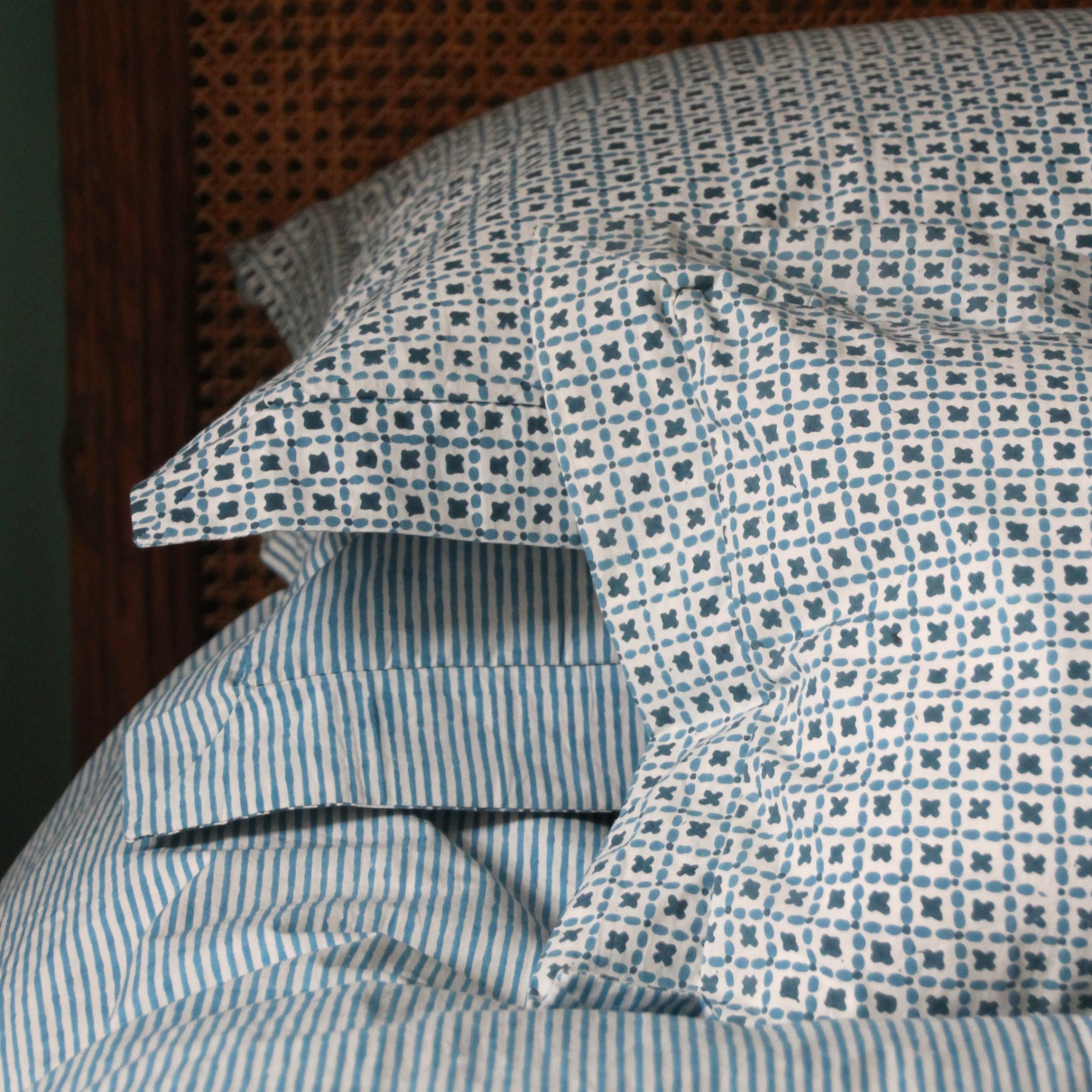 Blue Criss Cross Pillowcase