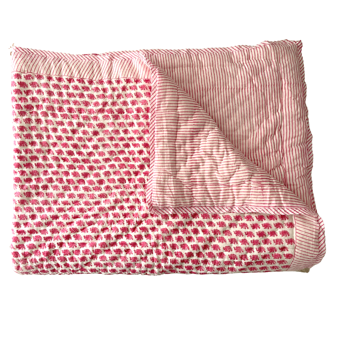 Pink Elephant Quilt