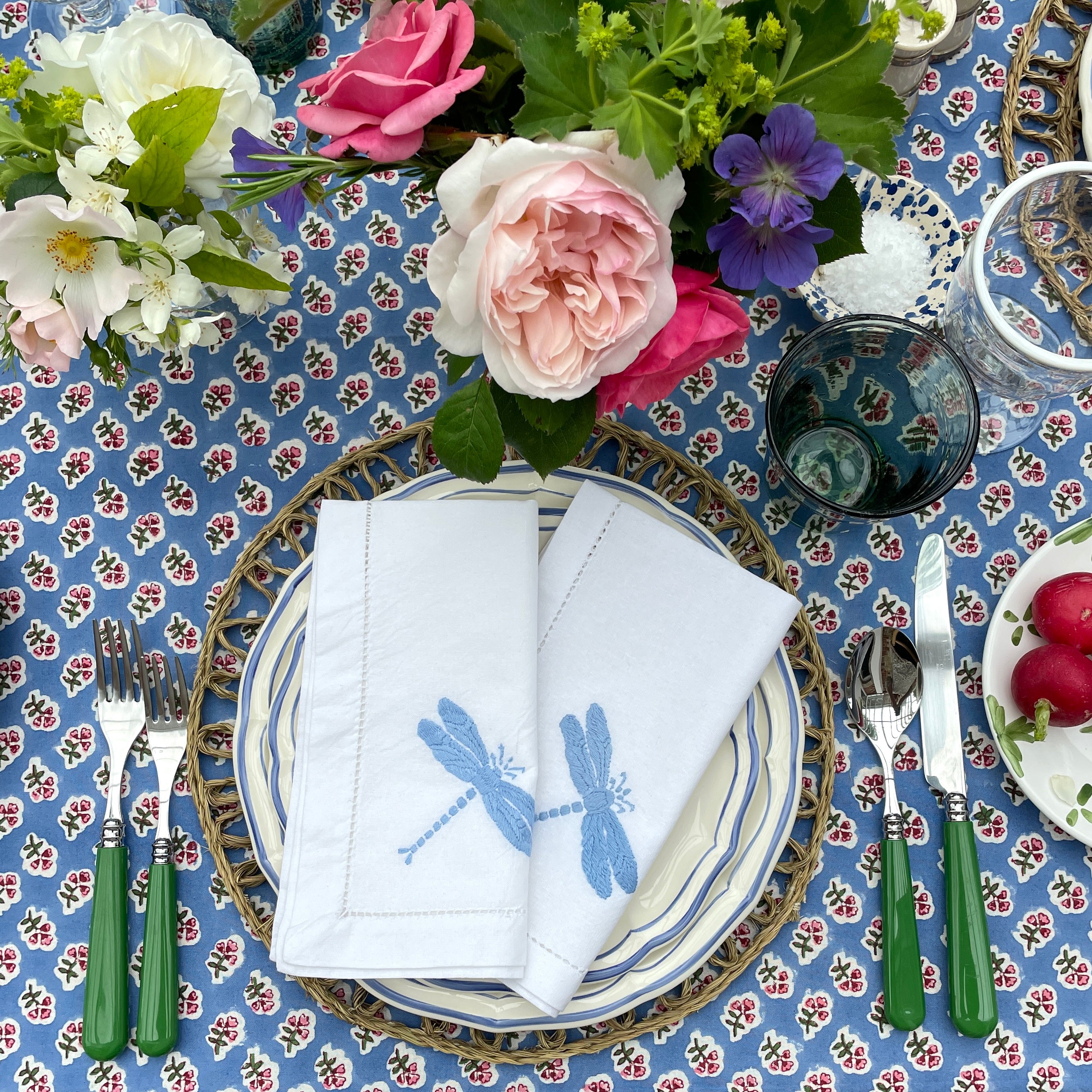 Blue Dragonfly Napkin - Set of 4
