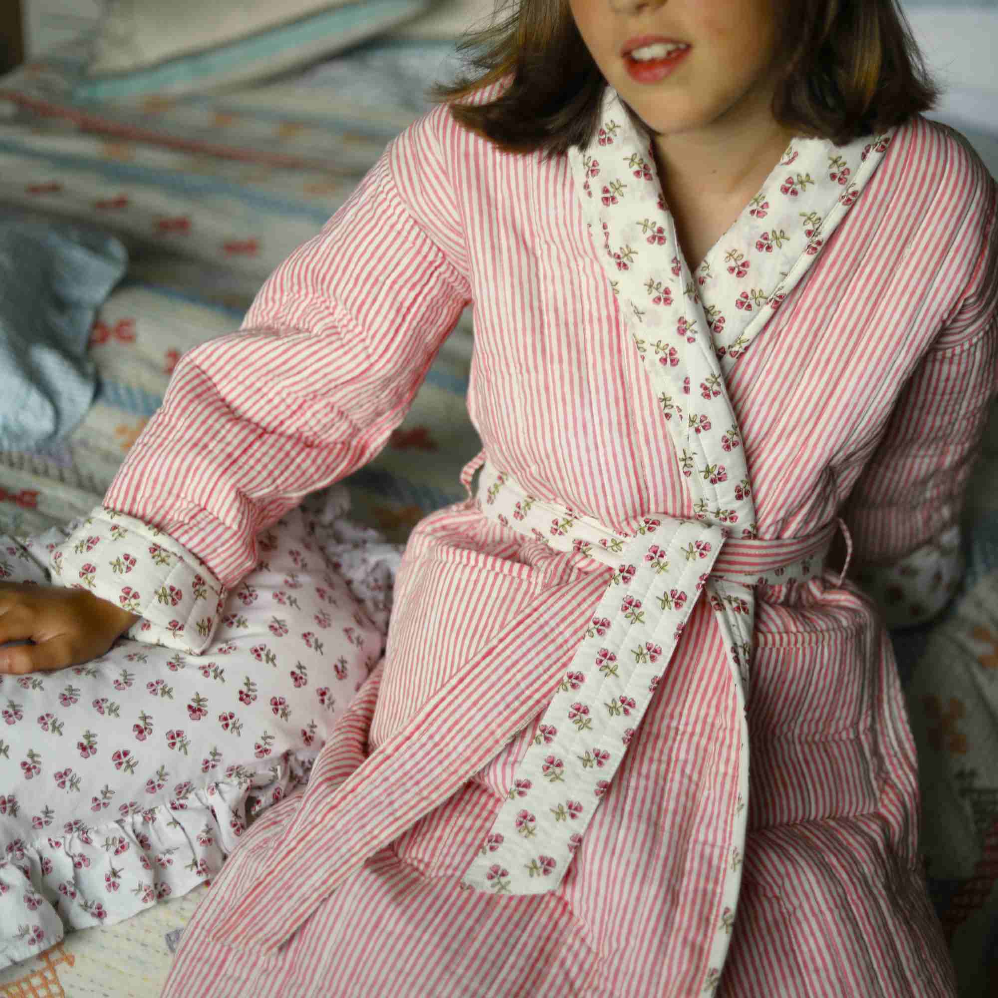 Children's Pink Ditsy Dressing Gown