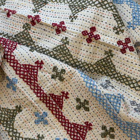 SINGLE KANTHA - BLUE, MAROON, KHAKI