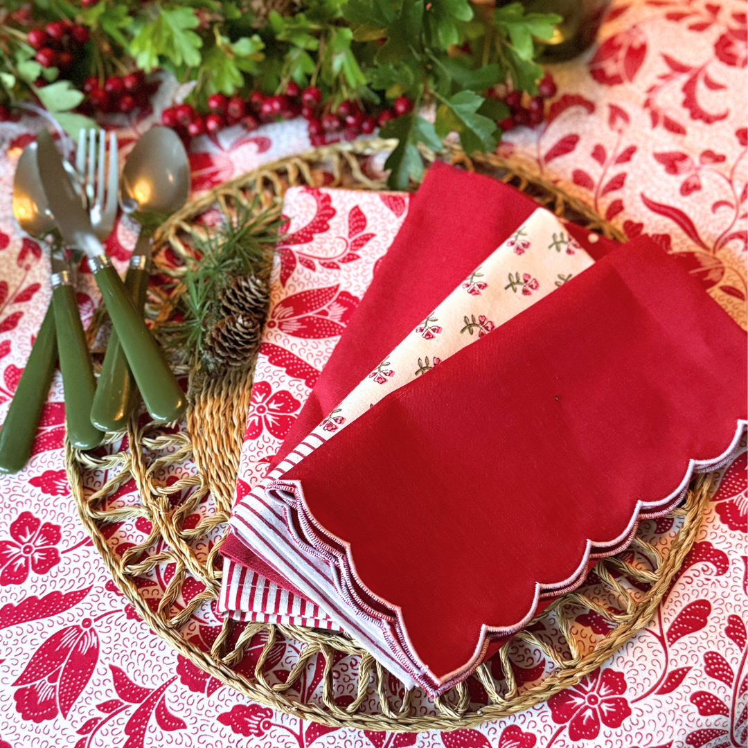 Bordeaux Scallop Napkin - Set of 4