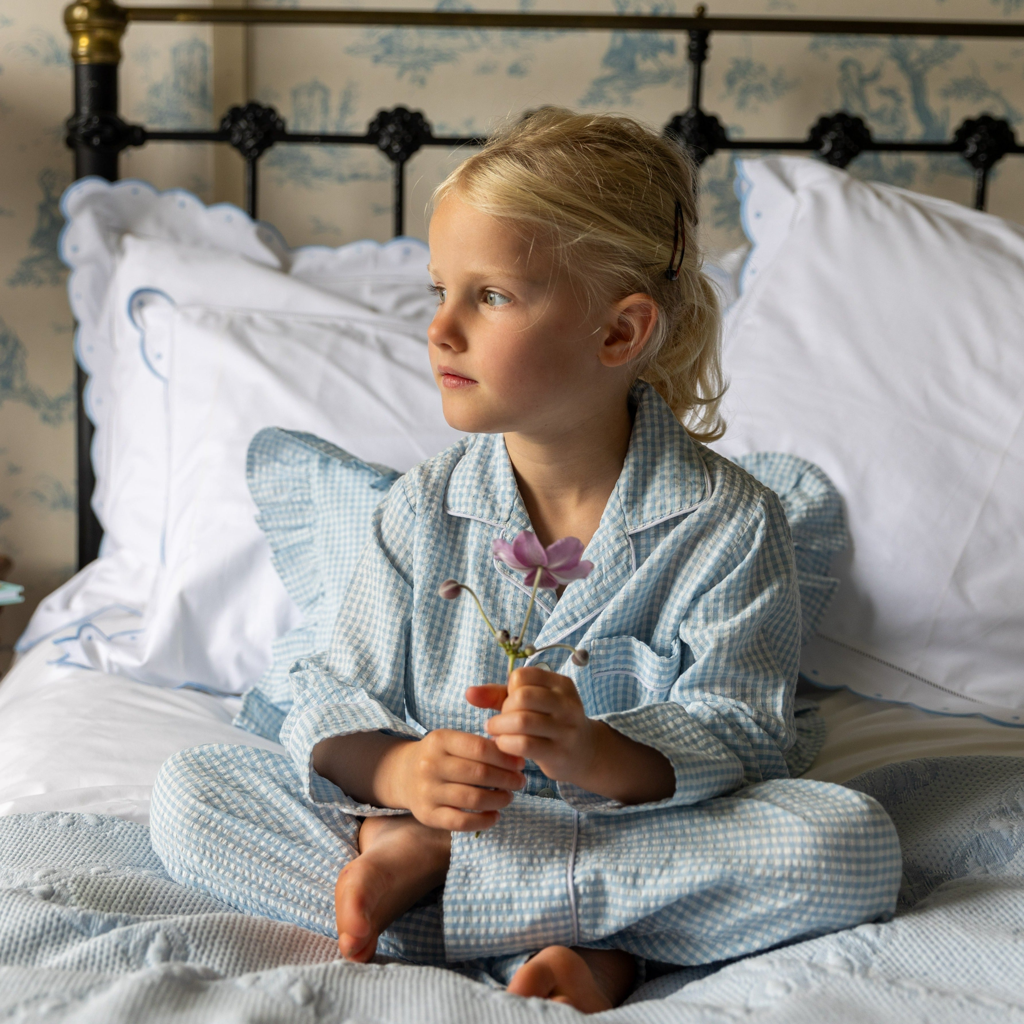 Blue Gingham Childrens Pyjamas