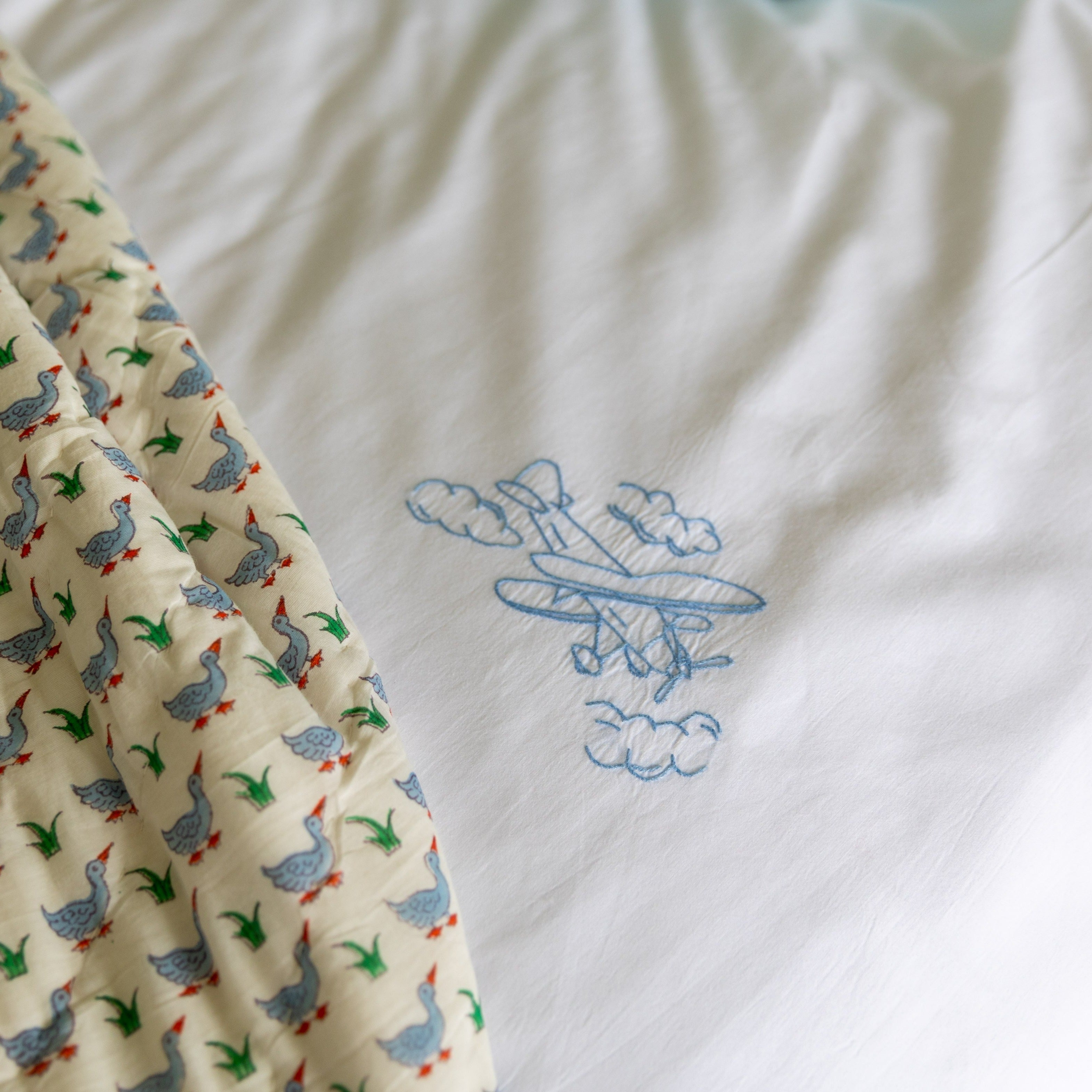 Red & Blue Aeroplane Baby Pillowcase