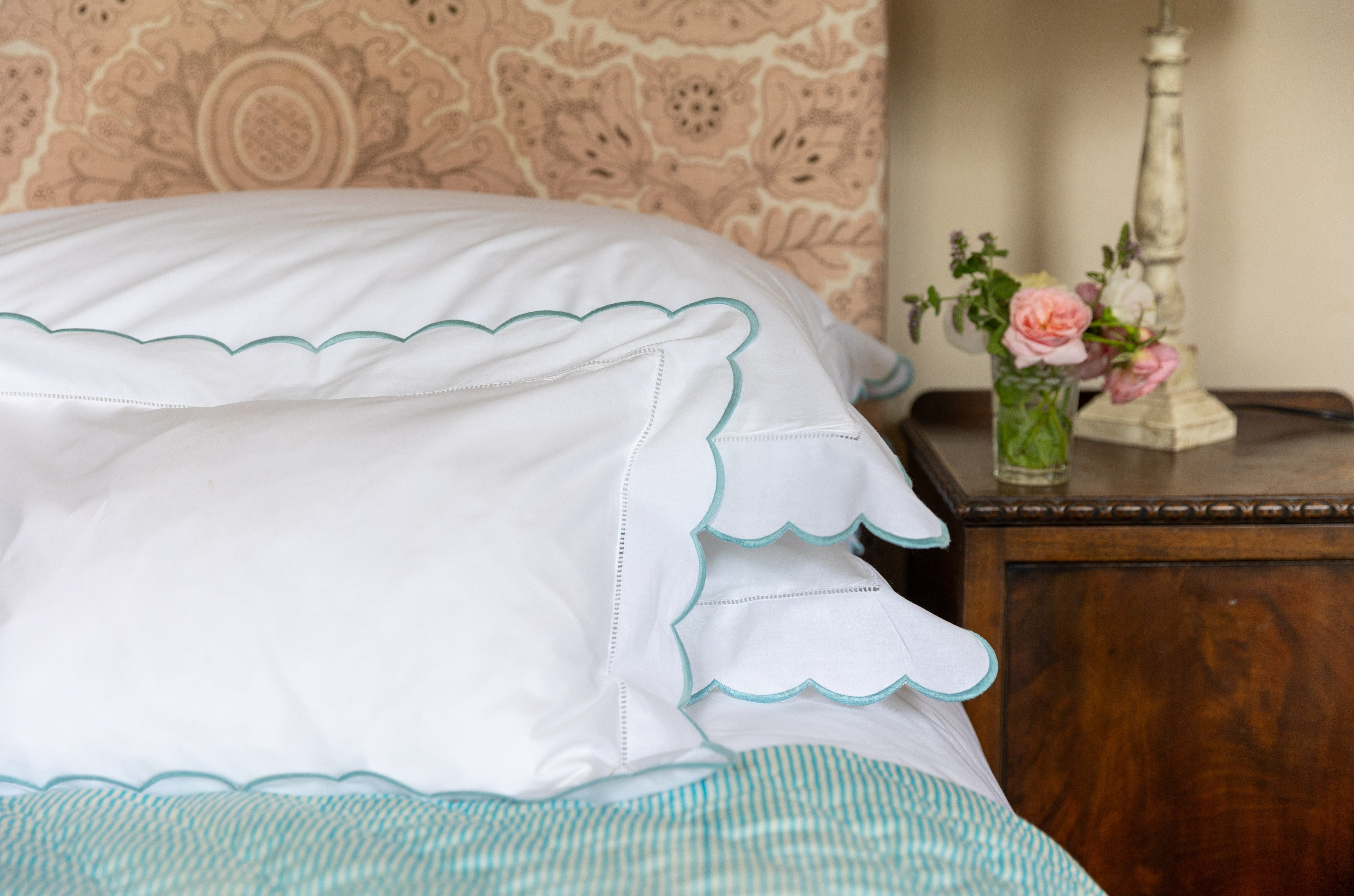 Duck Egg Scallop Super King Pillowcase