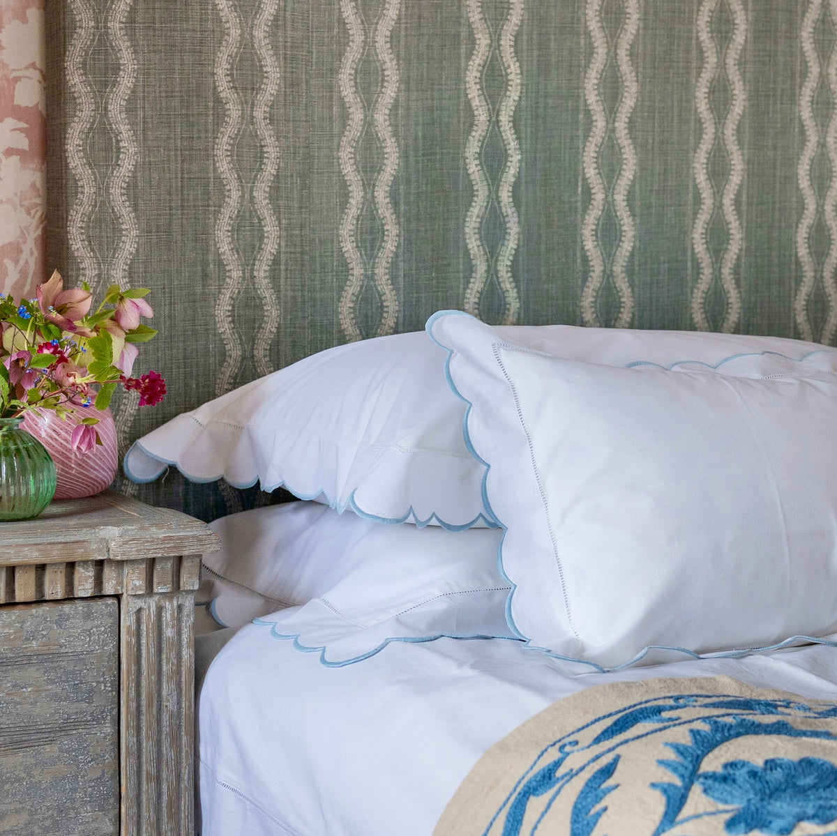 Blue Scallop Pillowcase