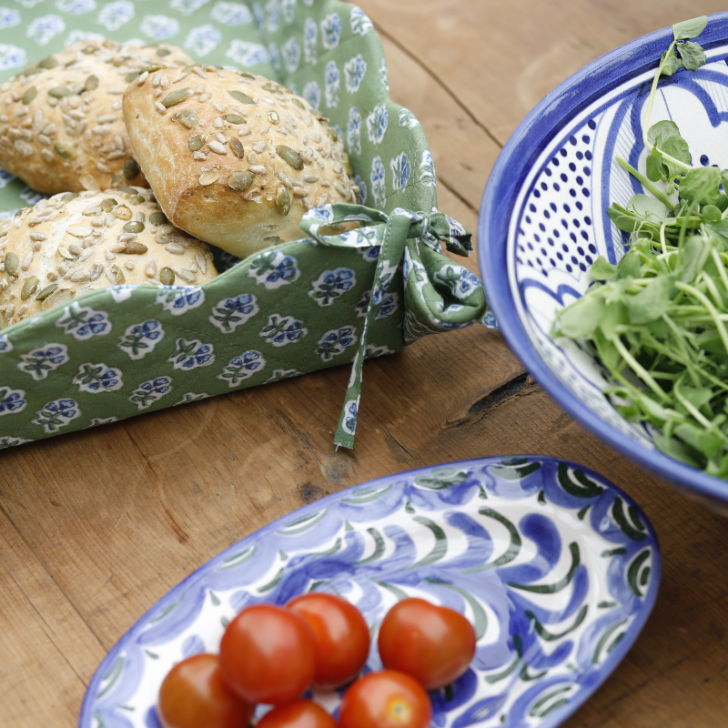 Green Floral Scallop Tray