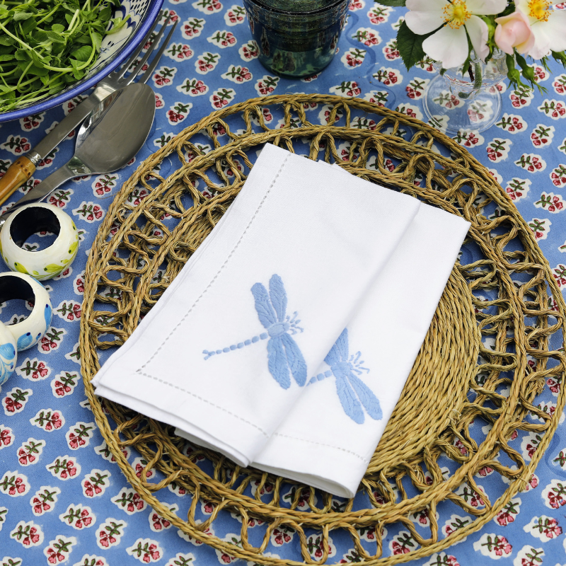 Blue Dragonfly Napkin - Set of 4