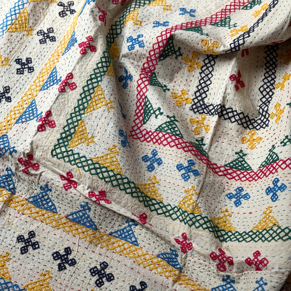 SINGLE KANTHA - BLUE, YELLOW, NAVY, PINK, GREEN