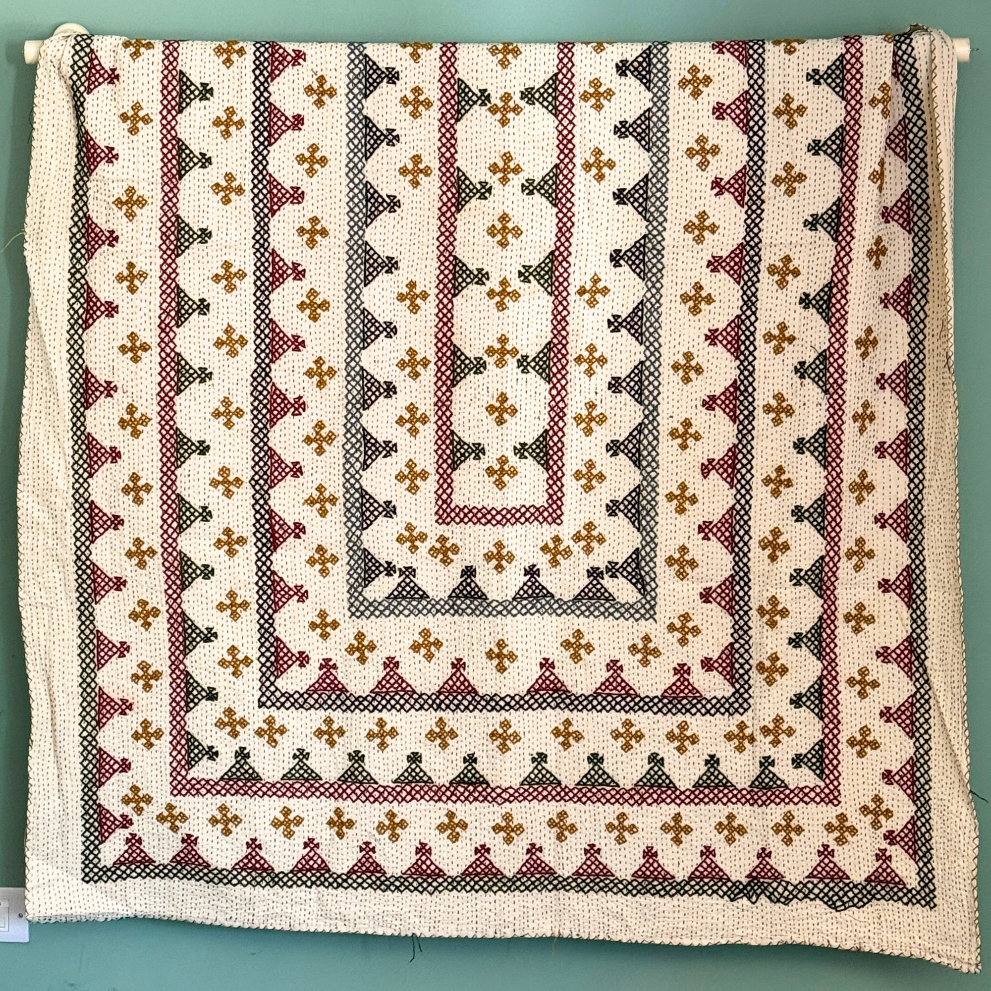 SINGLE KANTHA - KHAKI, RUST, TAUPE
