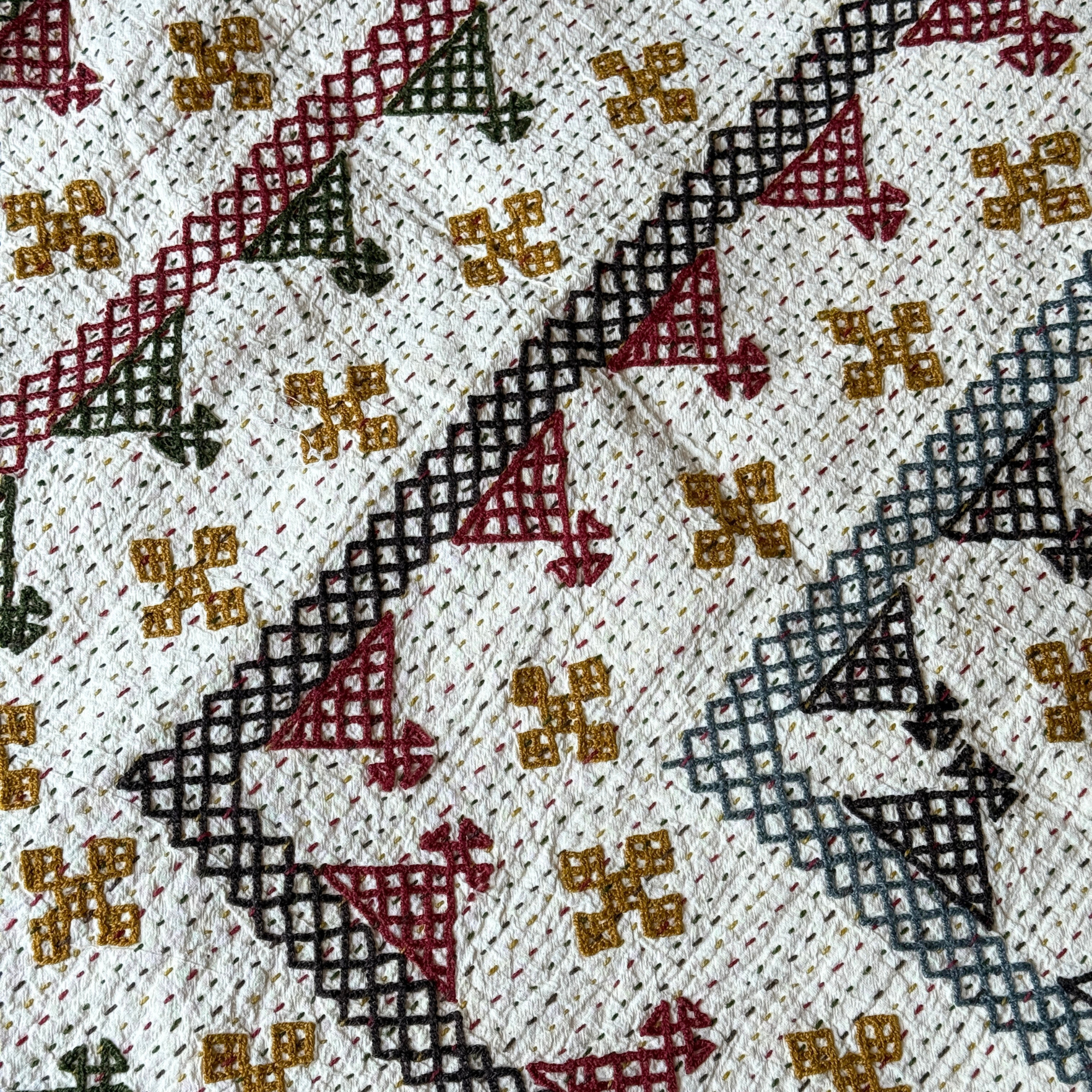 SINGLE KANTHA - KHAKI, RUST, TAUPE