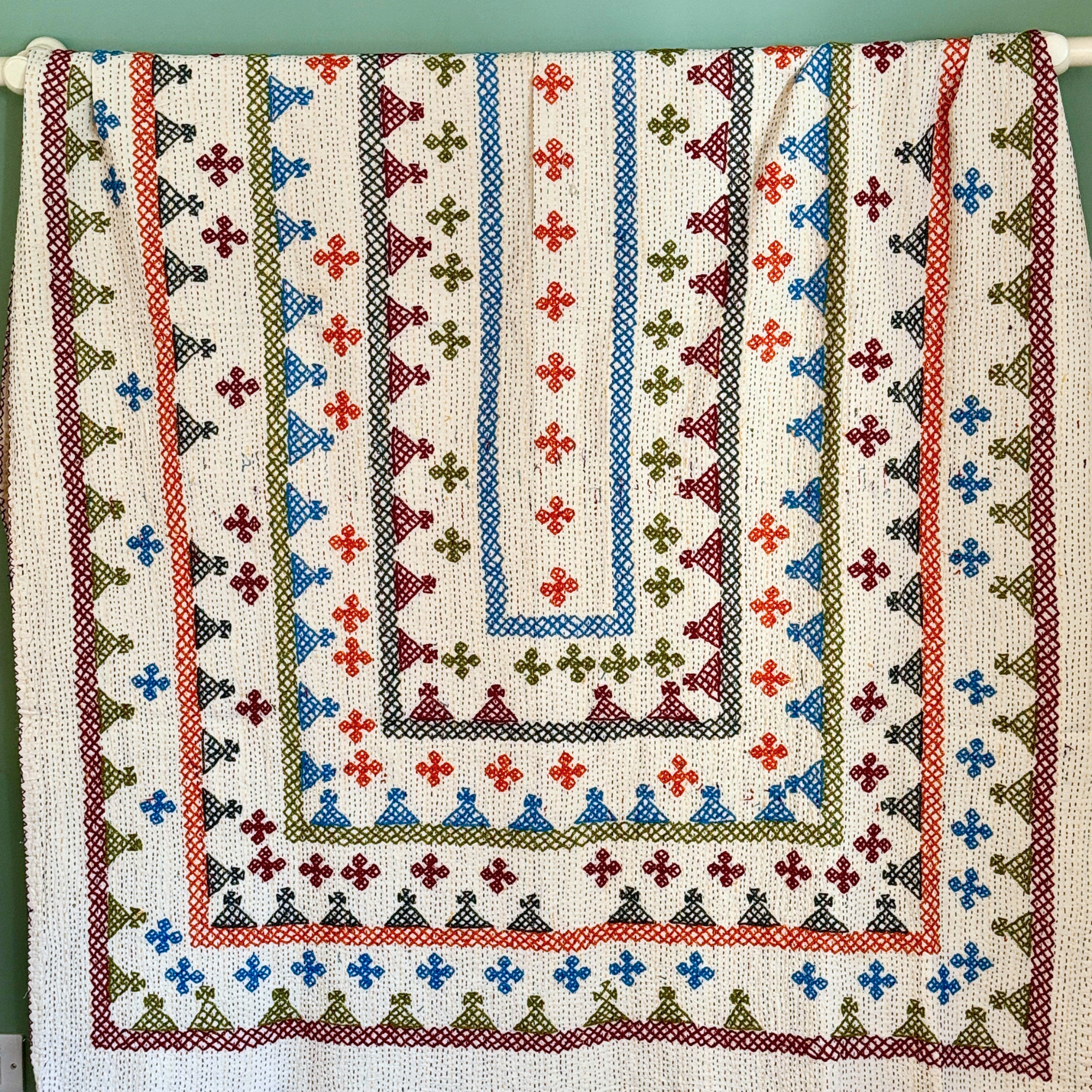 SINGLE KANTHA - RUST, SAGE, BLUE, ORANGE