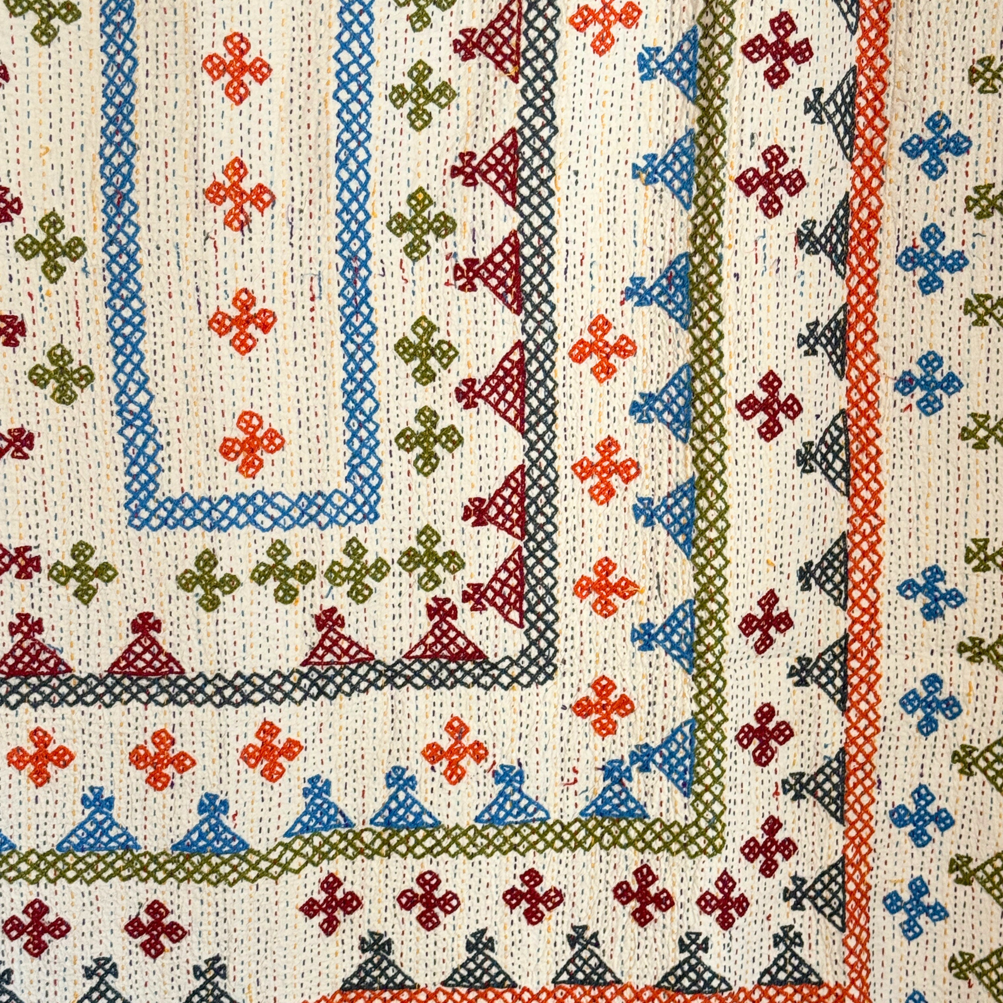 SINGLE KANTHA - RUST, SAGE, BLUE, ORANGE