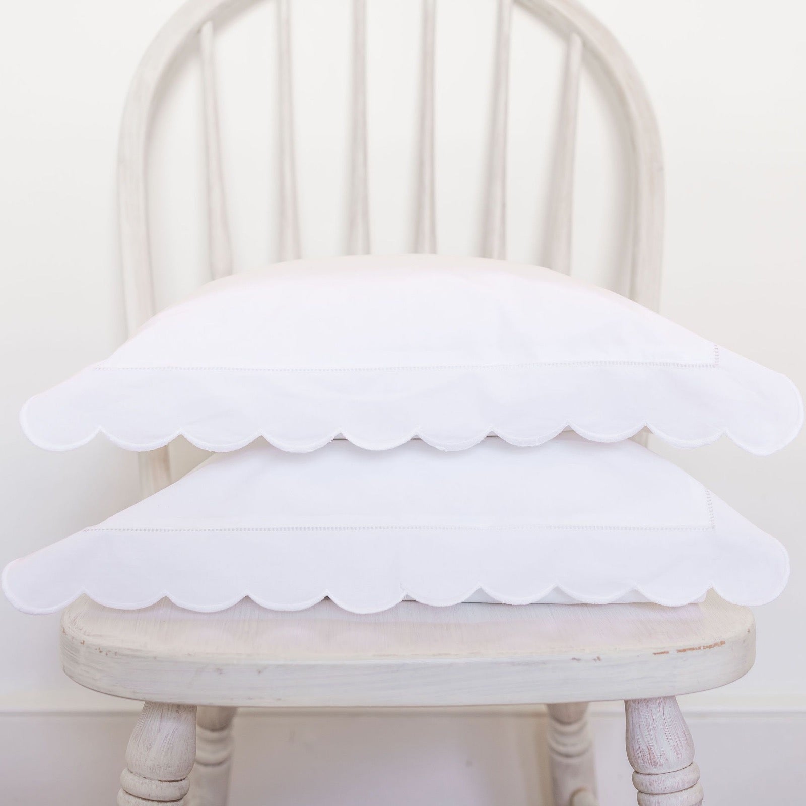 White Scallop Baby Boudoir Pillowcase