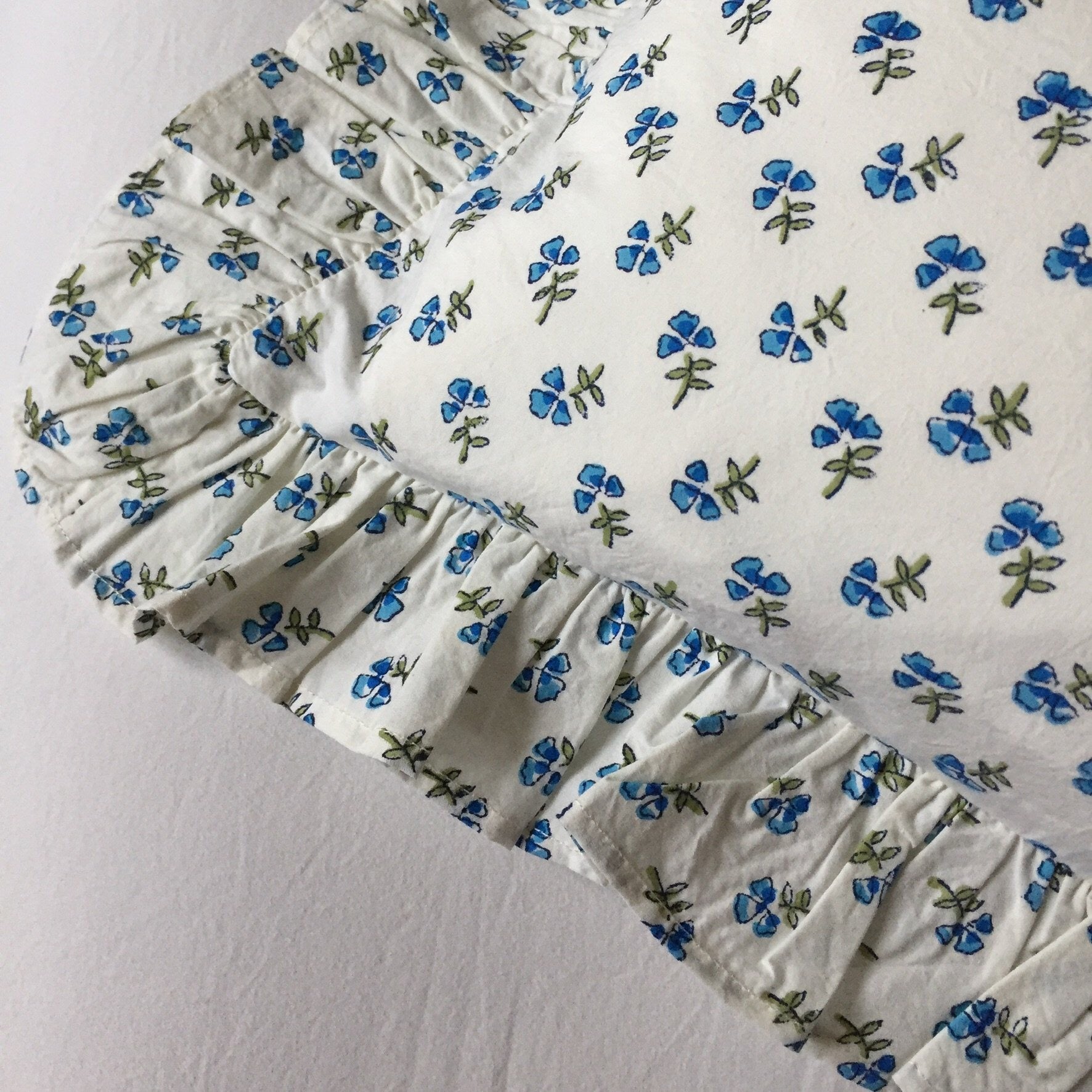 Blue Ditsy Baby Boudoir Pillowcase