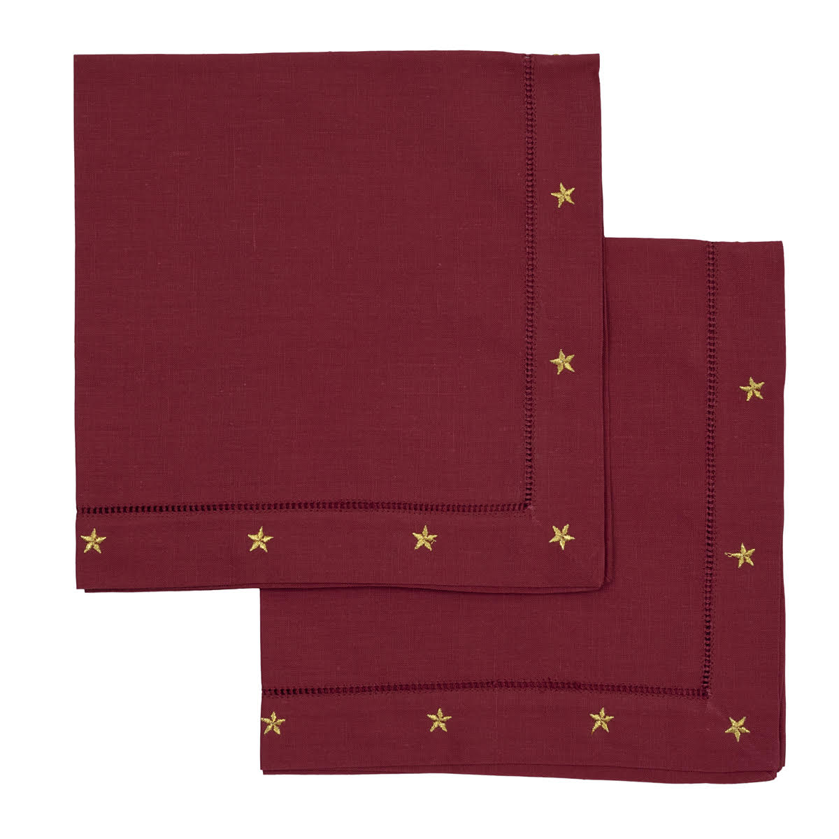 Red Linen Star Napkin - Set of 4