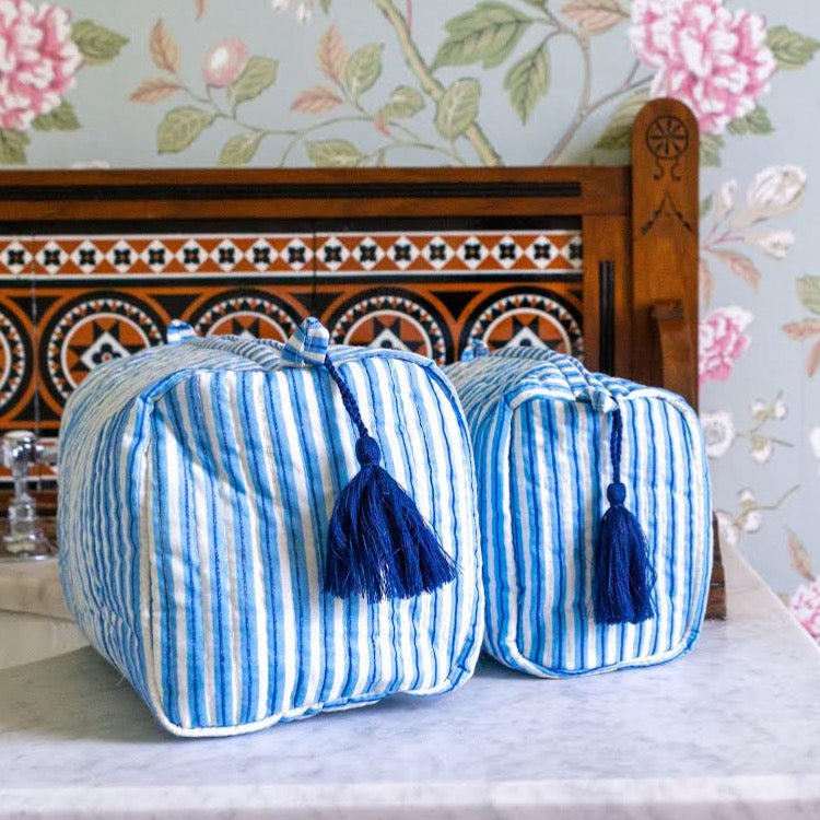 Blue Stripe Wash Bag