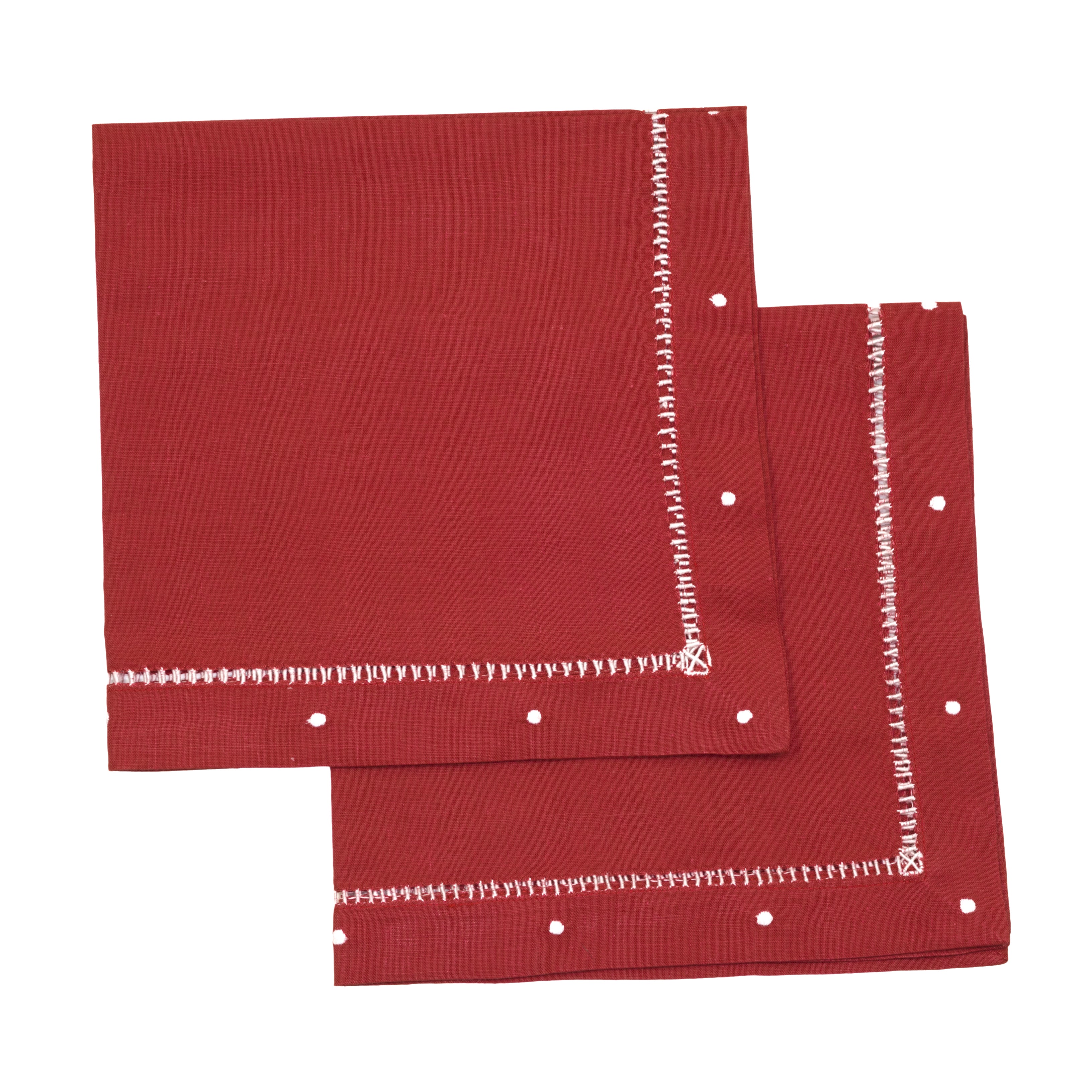 Red Linen Dot Napkin - Set of 4