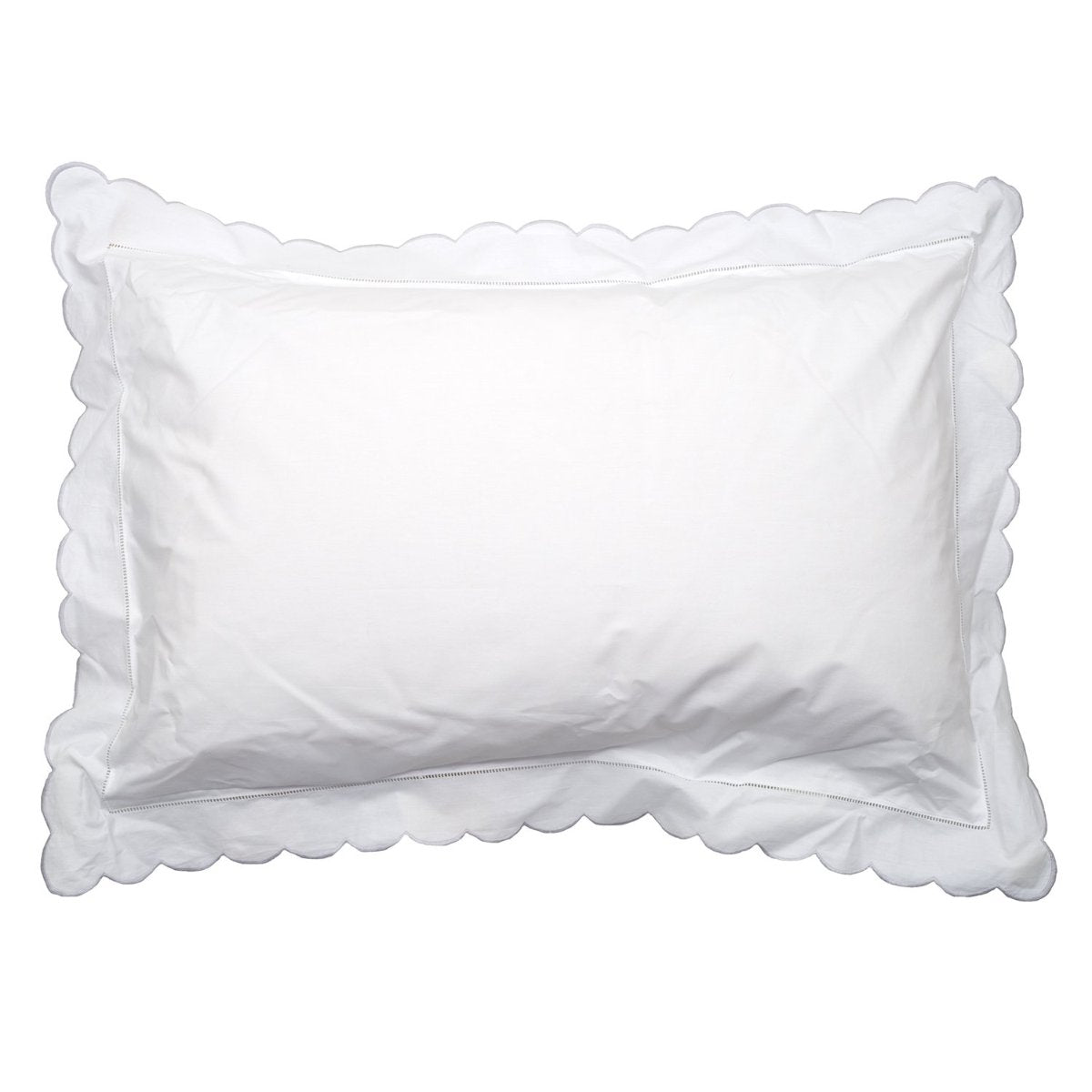 Grey Scalloped Edge Pillowcase