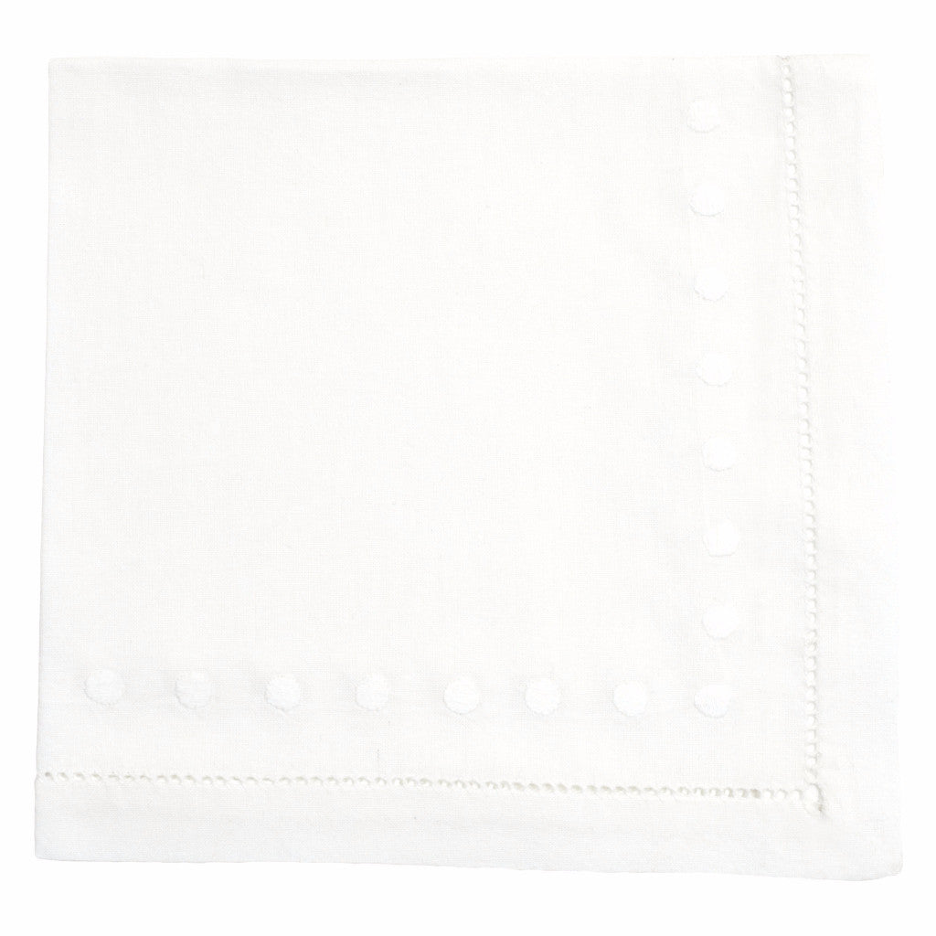 white dot linen napkin